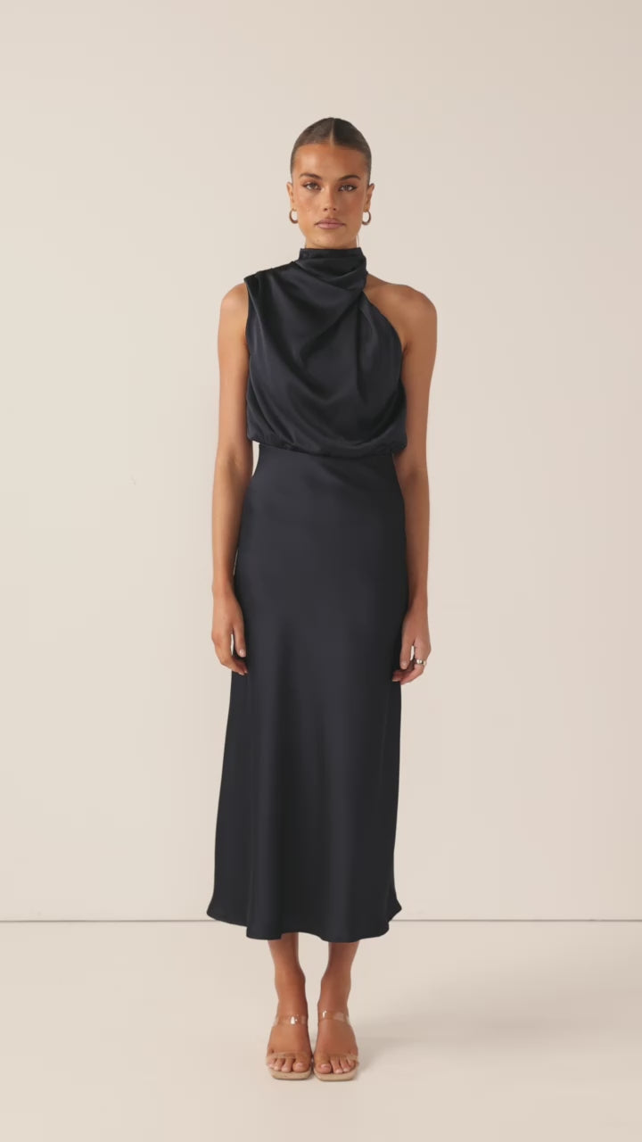 Load video: Esther Maxi Dress - Navy - Billy J