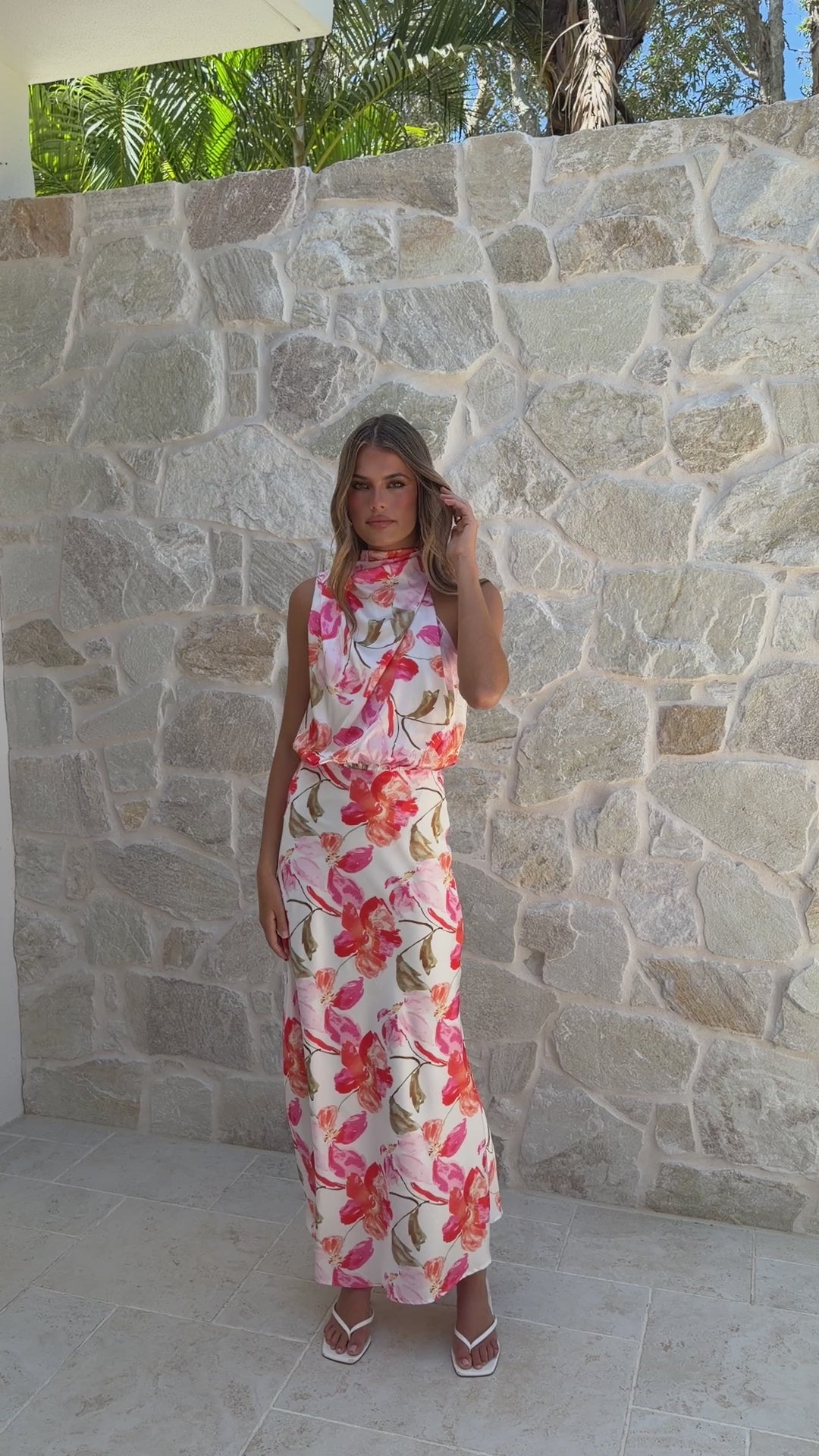 Load video: Marlie Maxi Dress - Pink Floral - Billy J