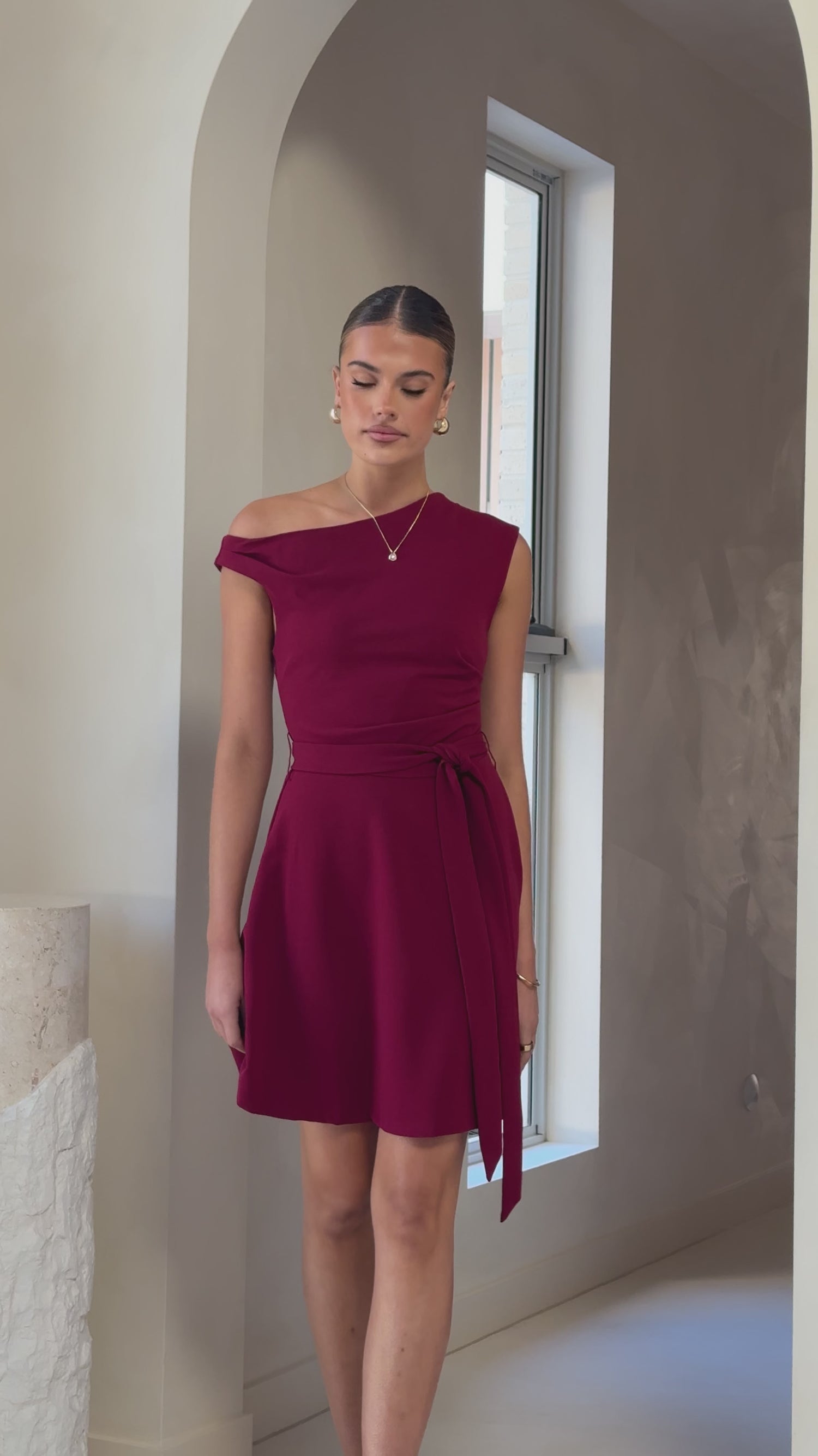 Gem Mini Dress - Burgundy - Billy J