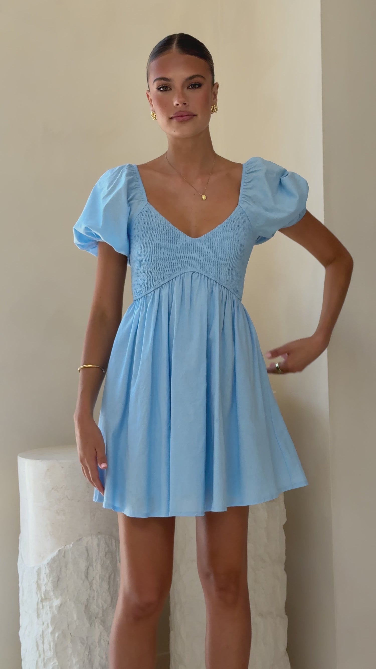 Sahirah Mini Dress - Blue - Billy J