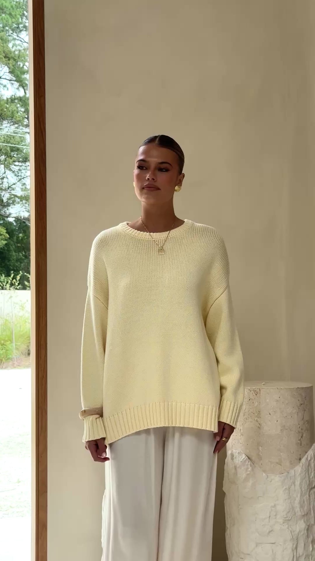 Load video: Dara Knitted Sweater - Butter Yellow - Billy J