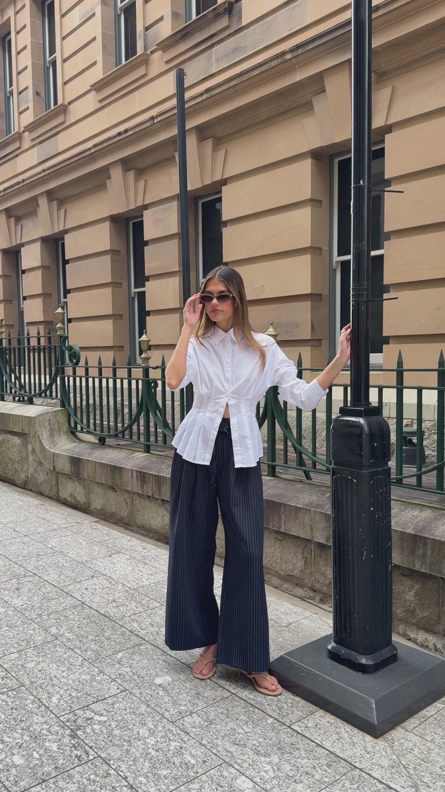 Millie Pleated Shirt - Off White - Billy J
