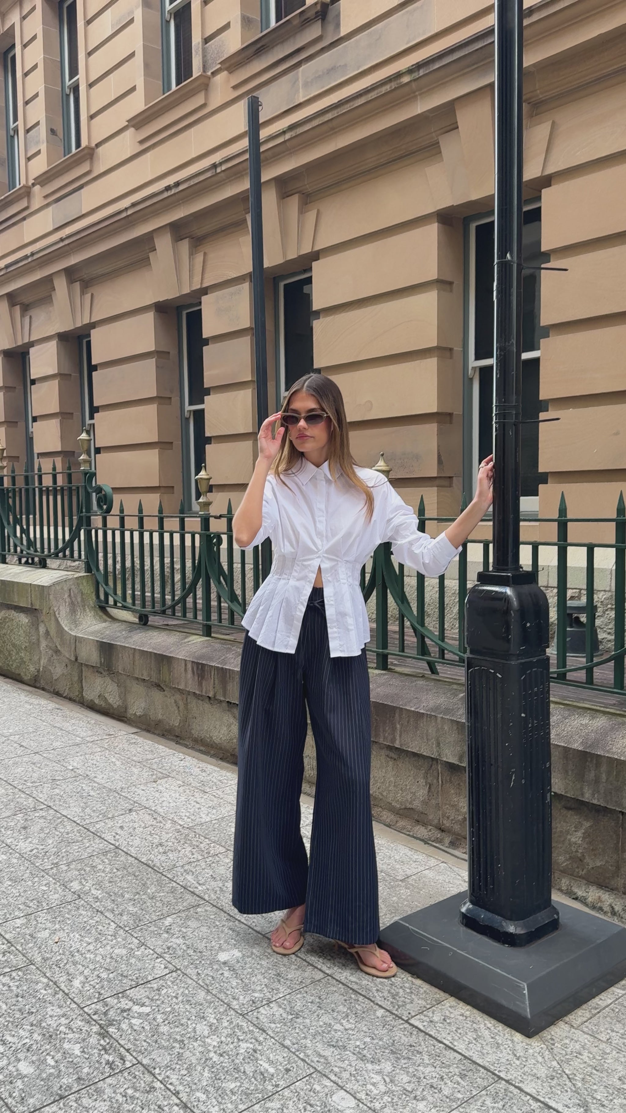 Millie Pleated Shirt - Off White - Billy J