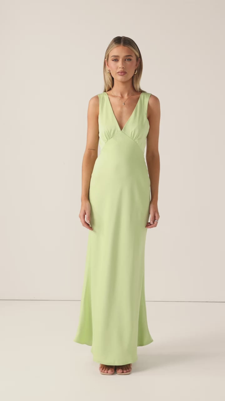Load video: Sofia Maxi Dress - Key Lime - Billy J
