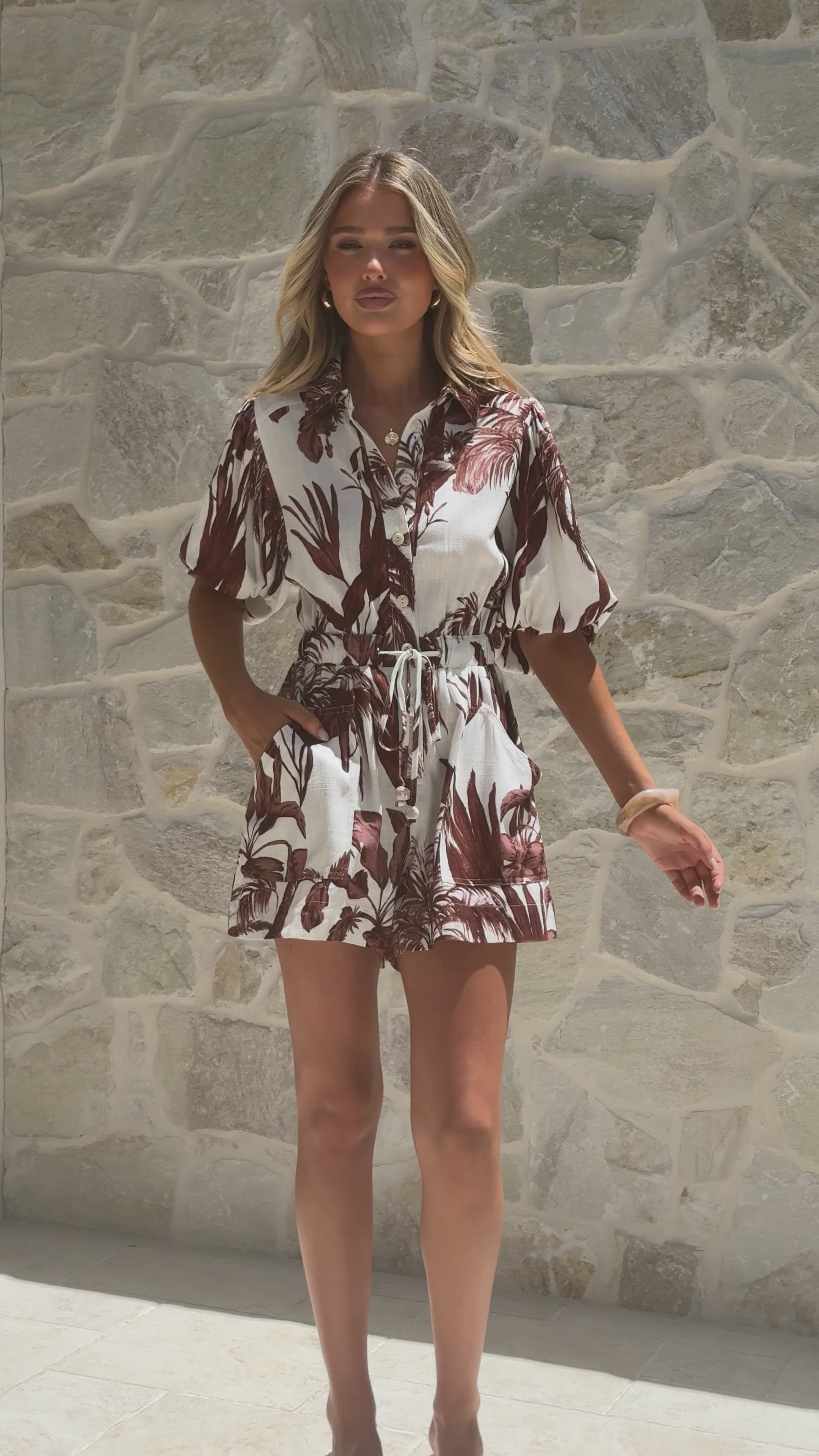 Load video: Dayna Playsuit - Ipanema Print - Billy J