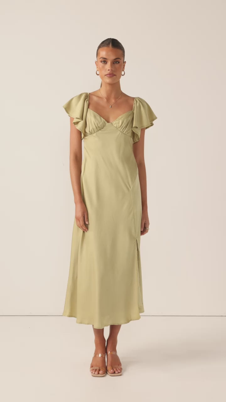 Load video: Louisa Midi Dress - Olive