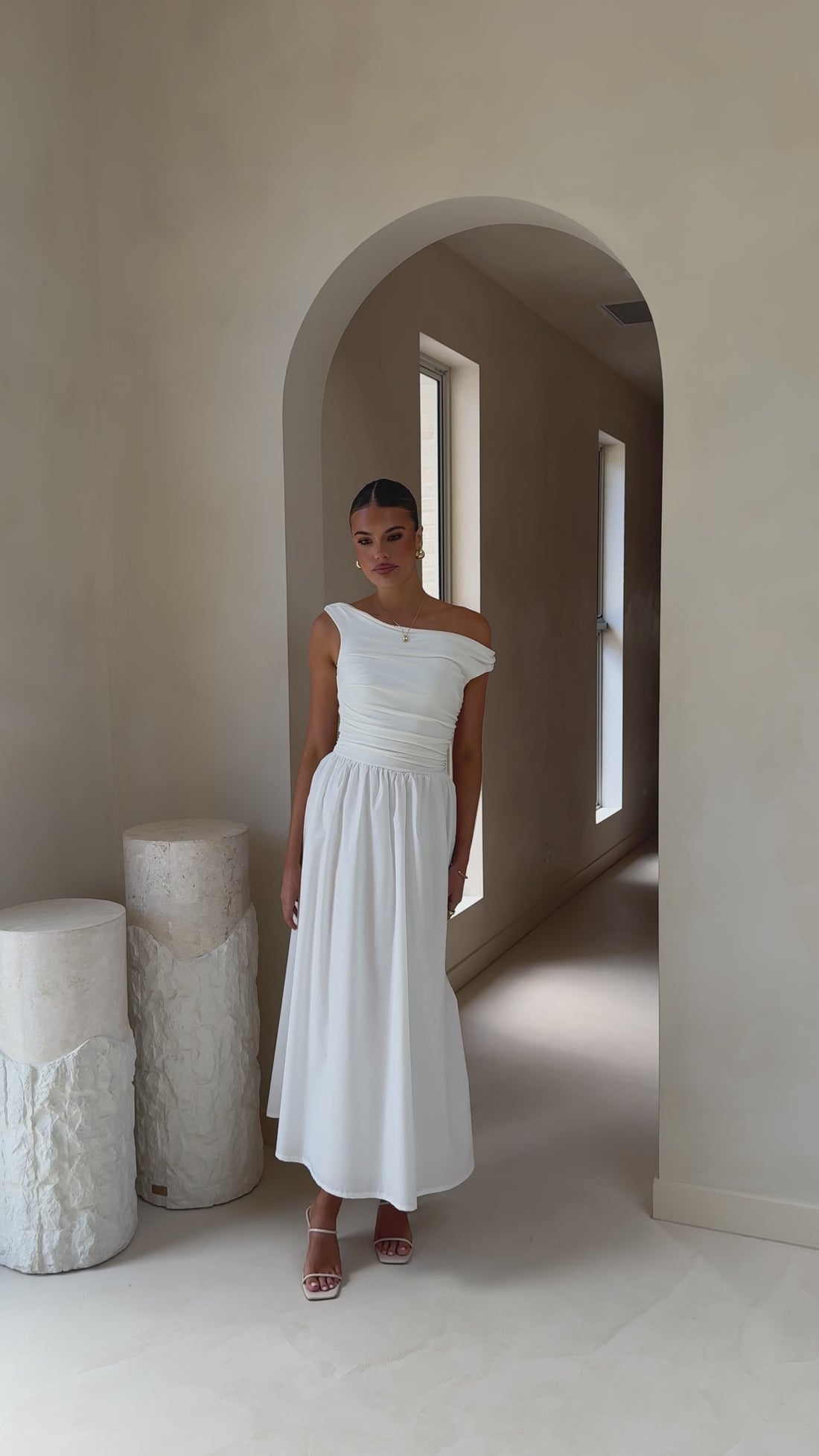 Immy Midi Dress - White - Billy J