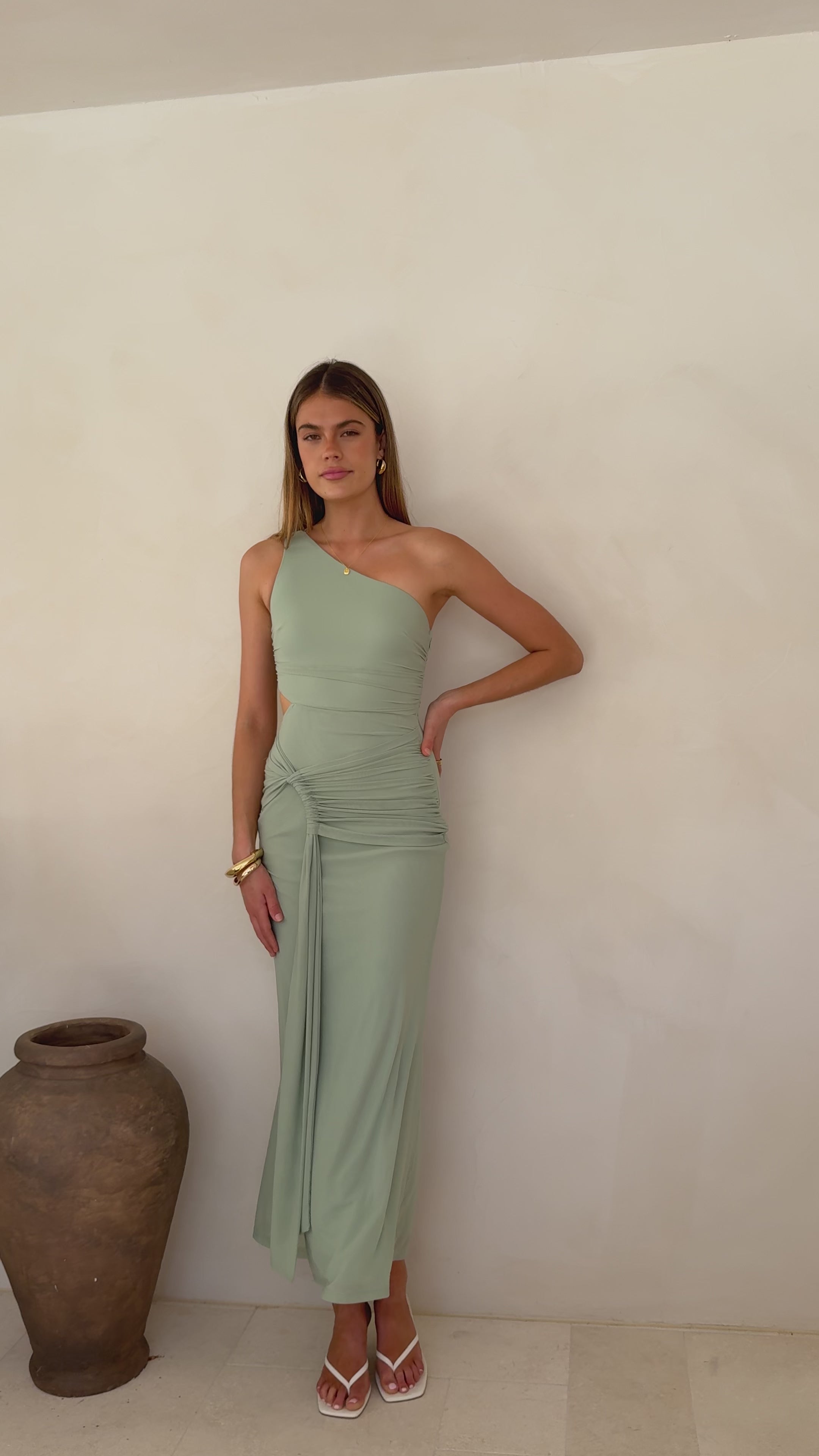 Load video: Kourt Maxi Dress - Sage - Billy J