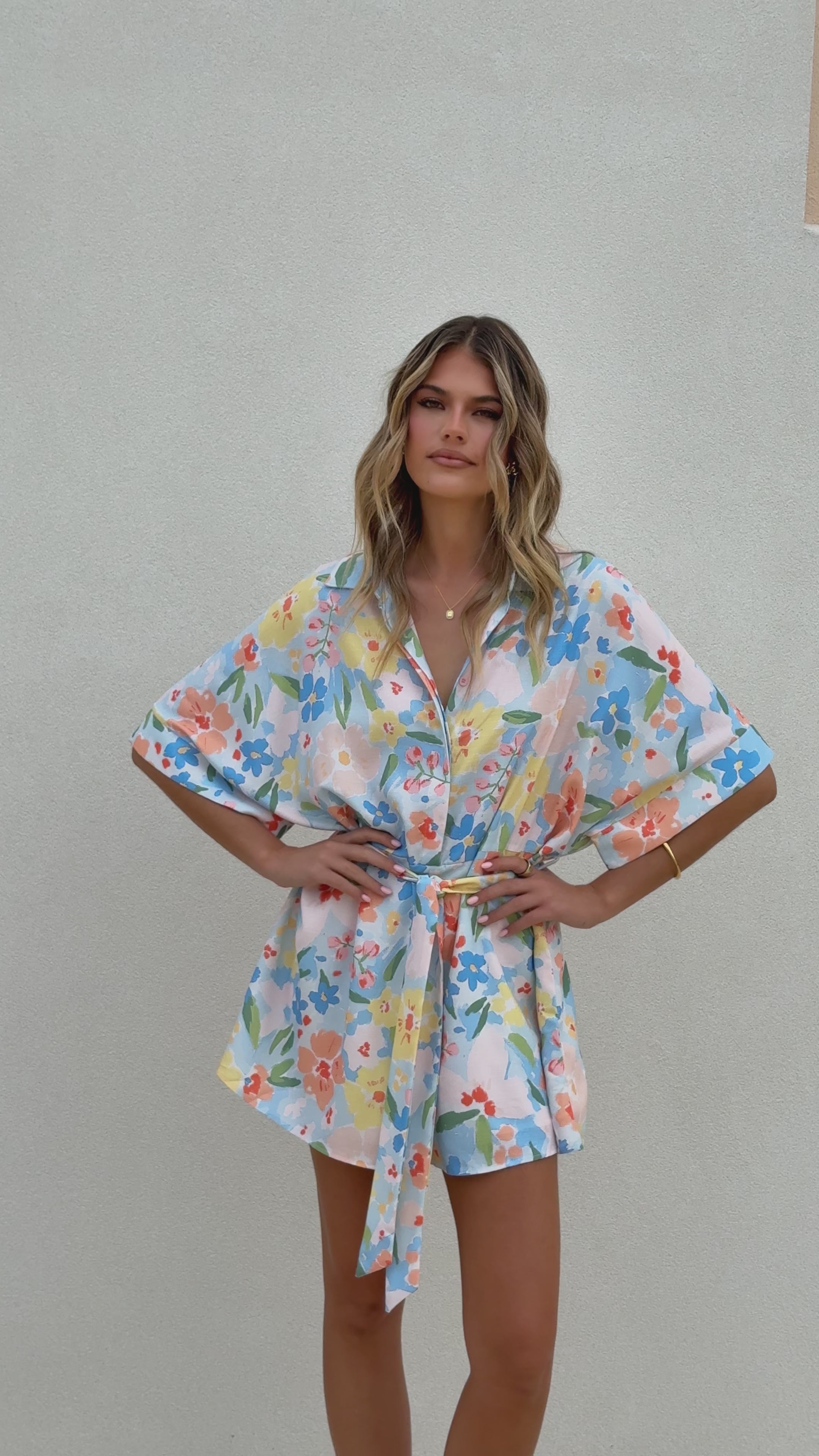 Load video: Ember Playsuit - Blue Summer - Billy J