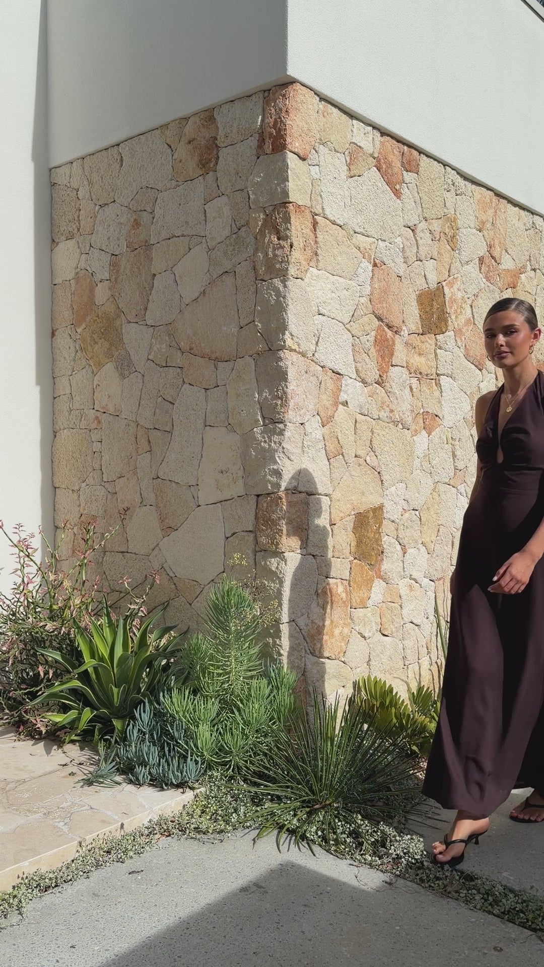 Load video: Larna Maxi Dress - Chocolate - Billy J