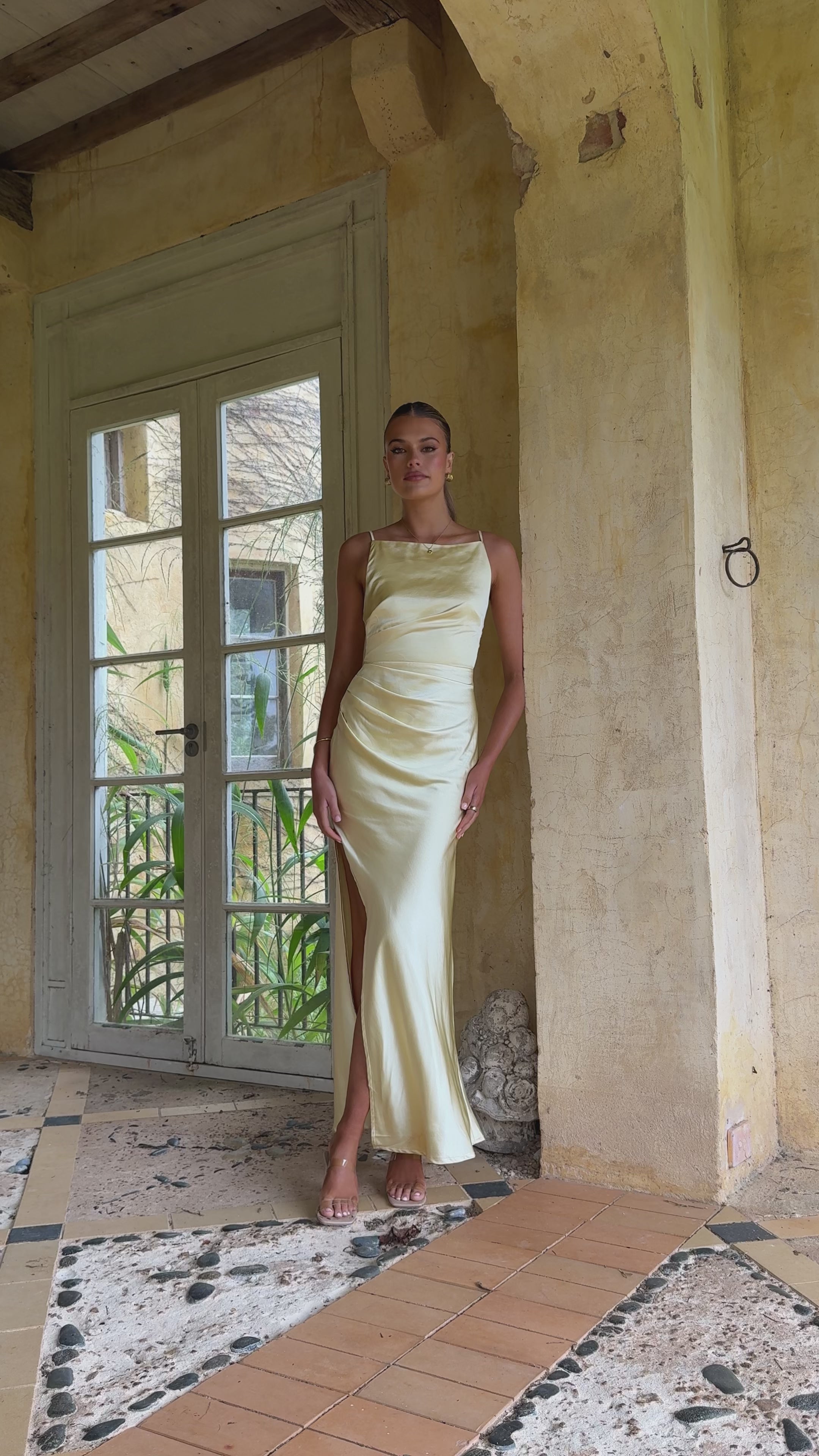 Load video: Ava Maxi Dress - Yellow - Billy J