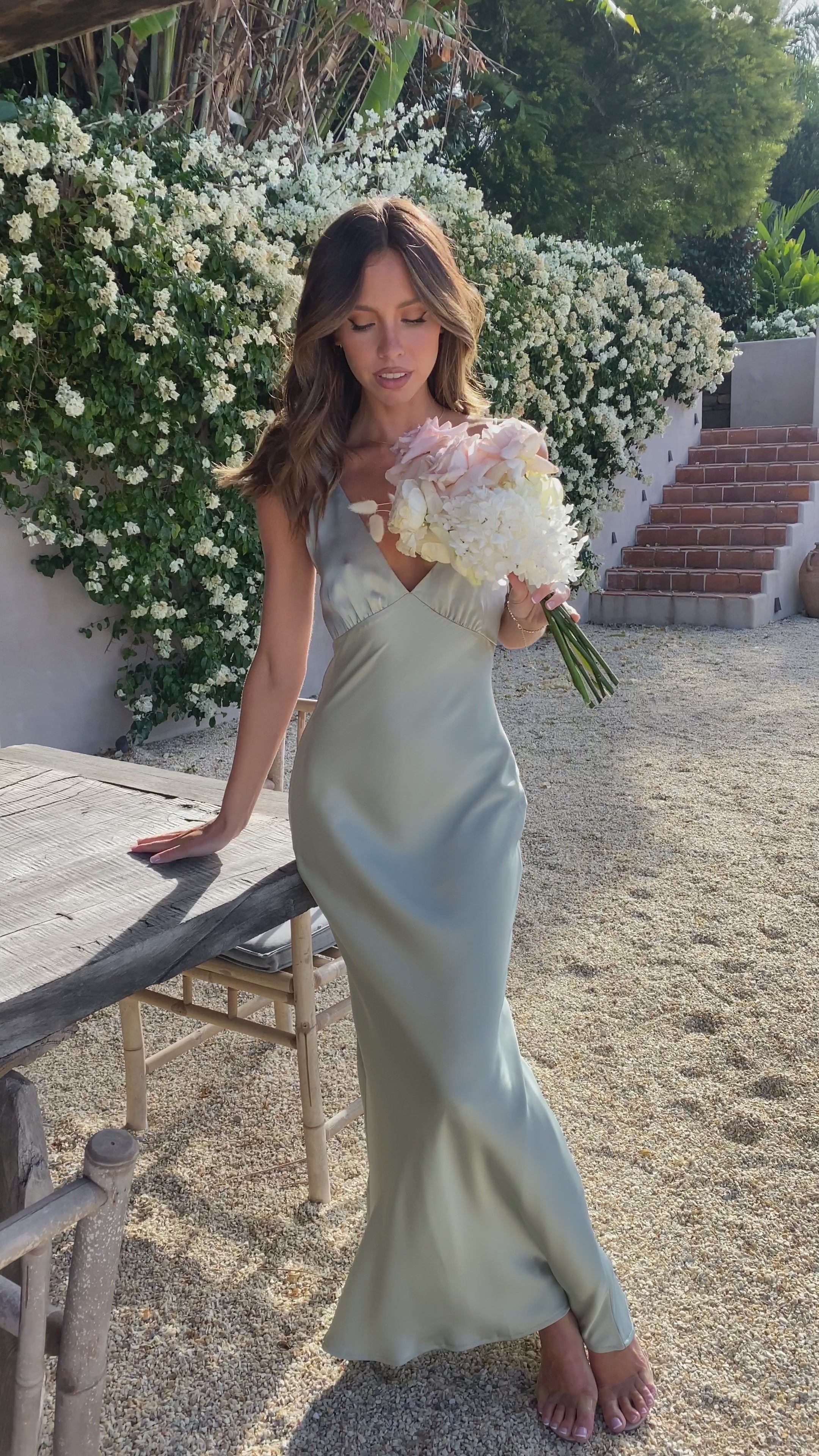 Load video: Ziah Maxi Dress - Sage - Billy J
