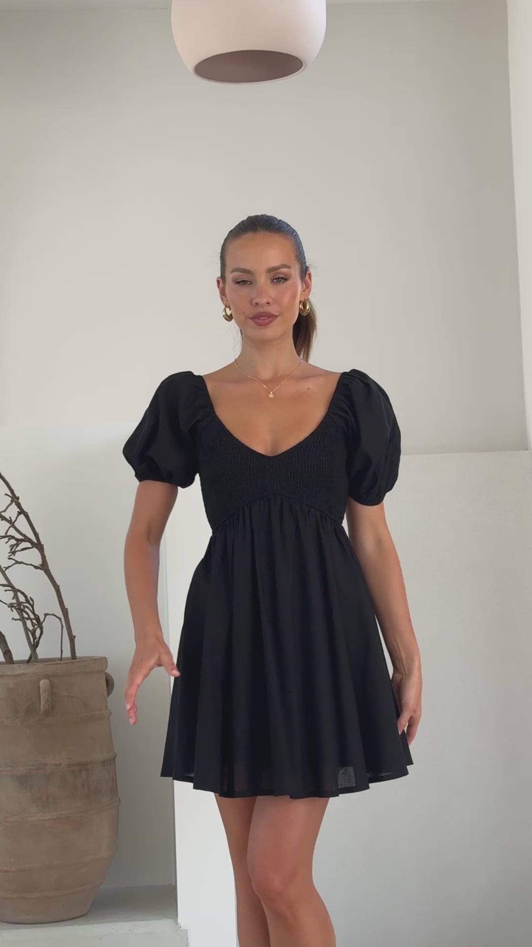 Load video: Sahirah Mini Dress - Black - Billy J