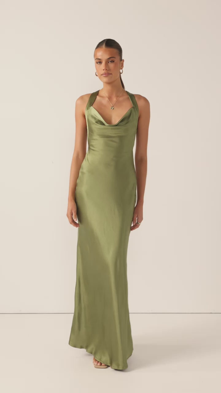 Load video: Eva Maxi Dress - Olive - Billy J