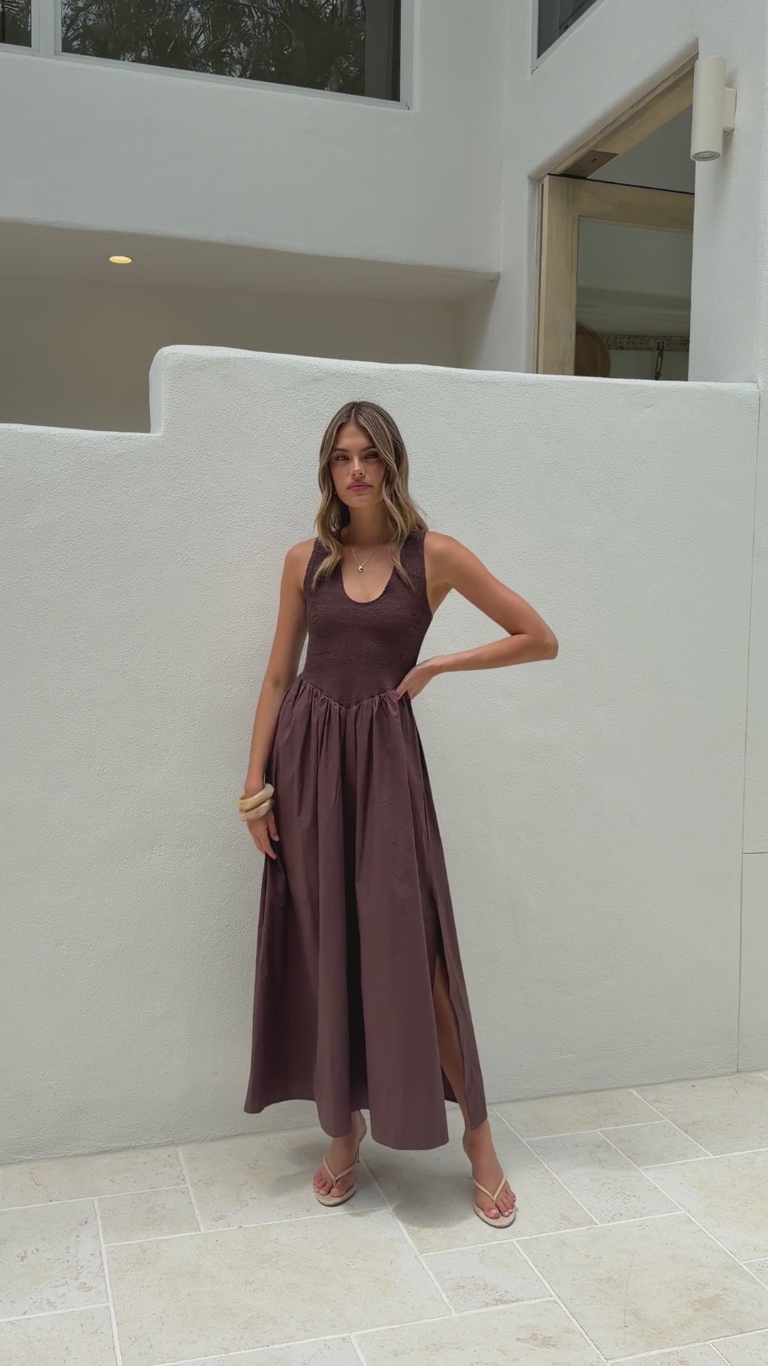 Amira Maxi Dress - Chocolate - Billy J