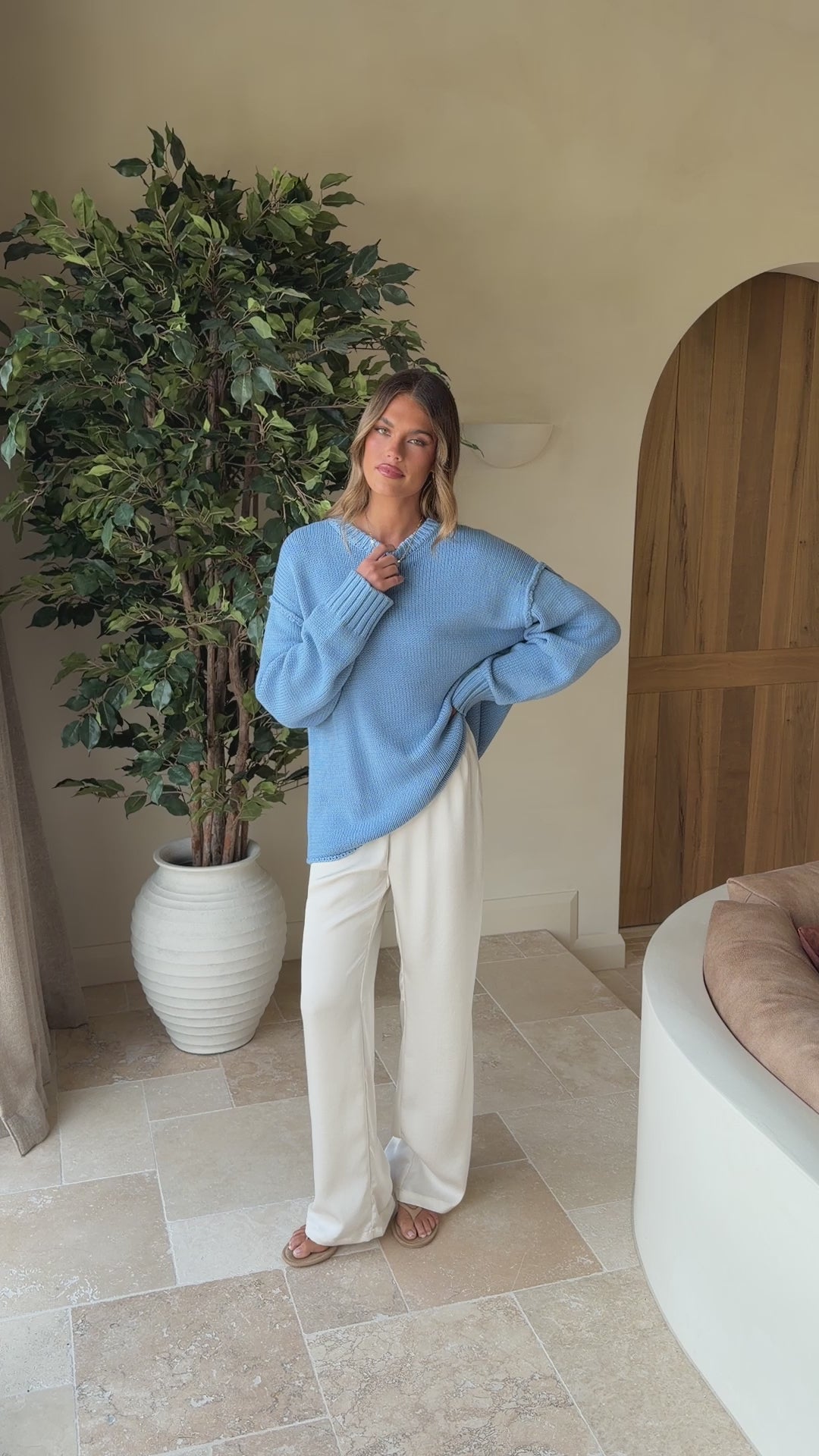 Hayden Knit Jumper - Blue - Billy J