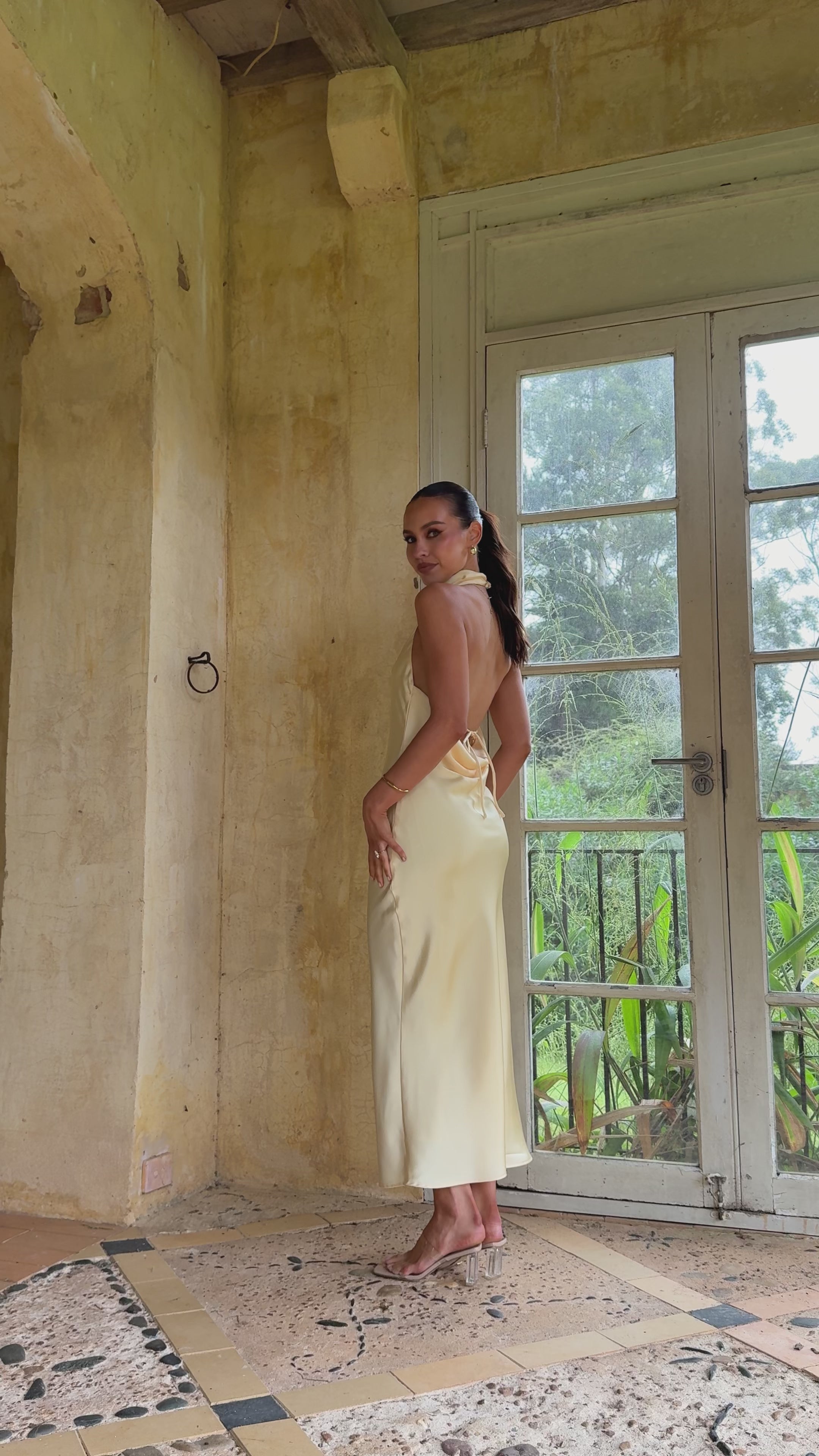 Load video: Rina Midi Dress - Lemon - Billy J