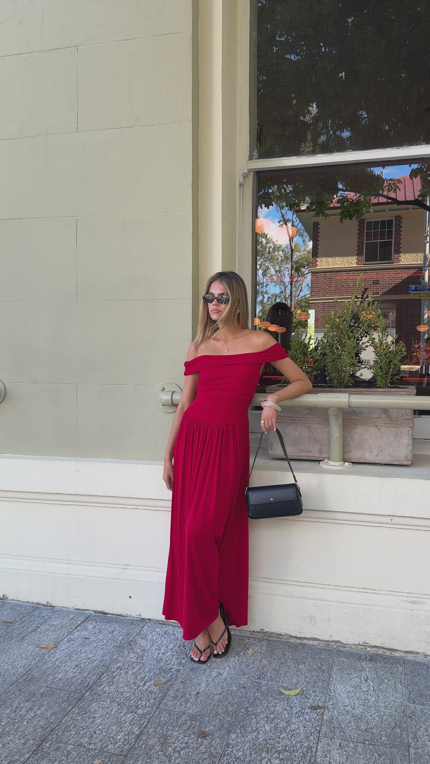 Manalla Maxi Dress - Cherry - Billy J