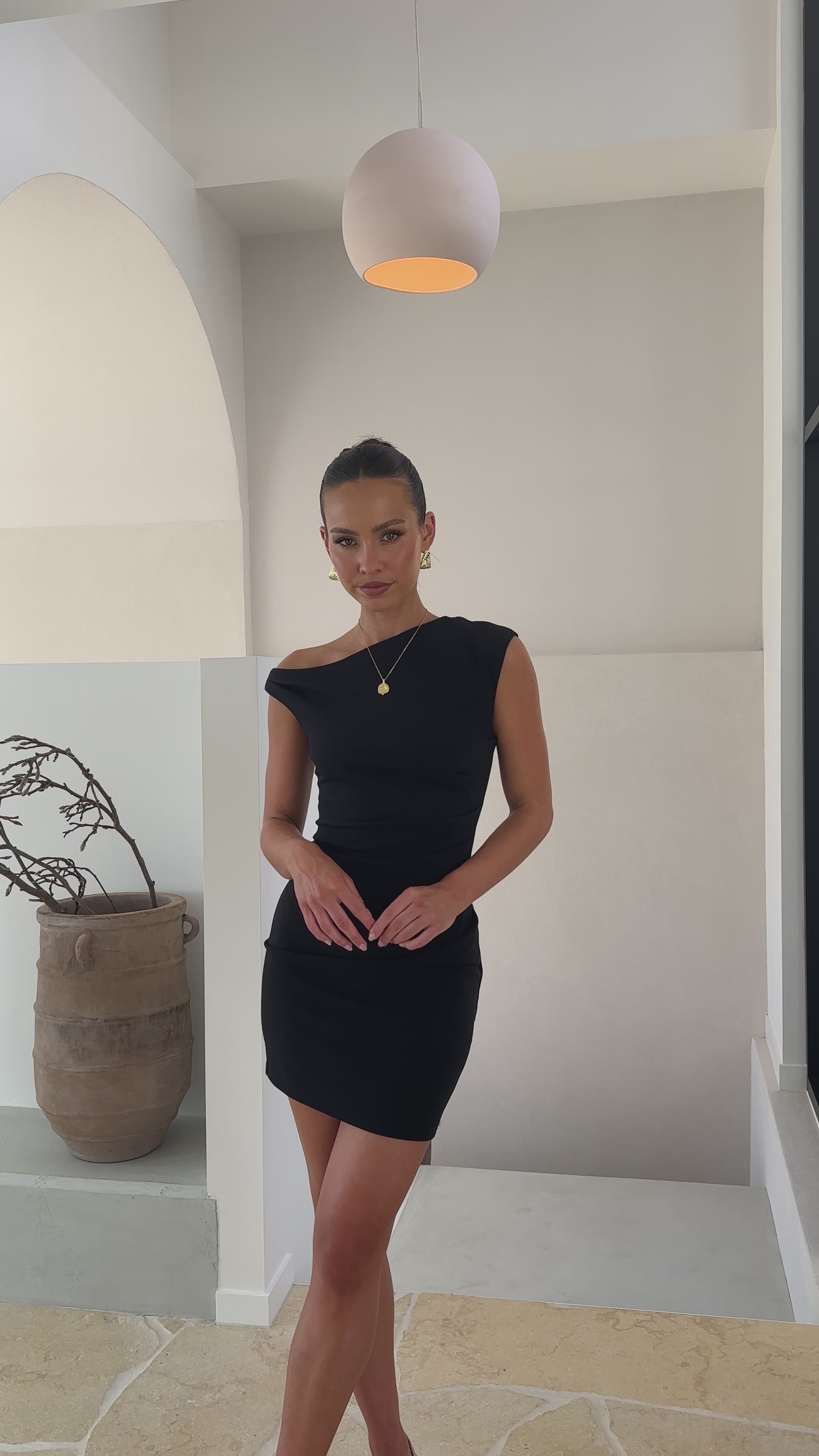 Load video: Zariah Mini Dress - Black - Billy J