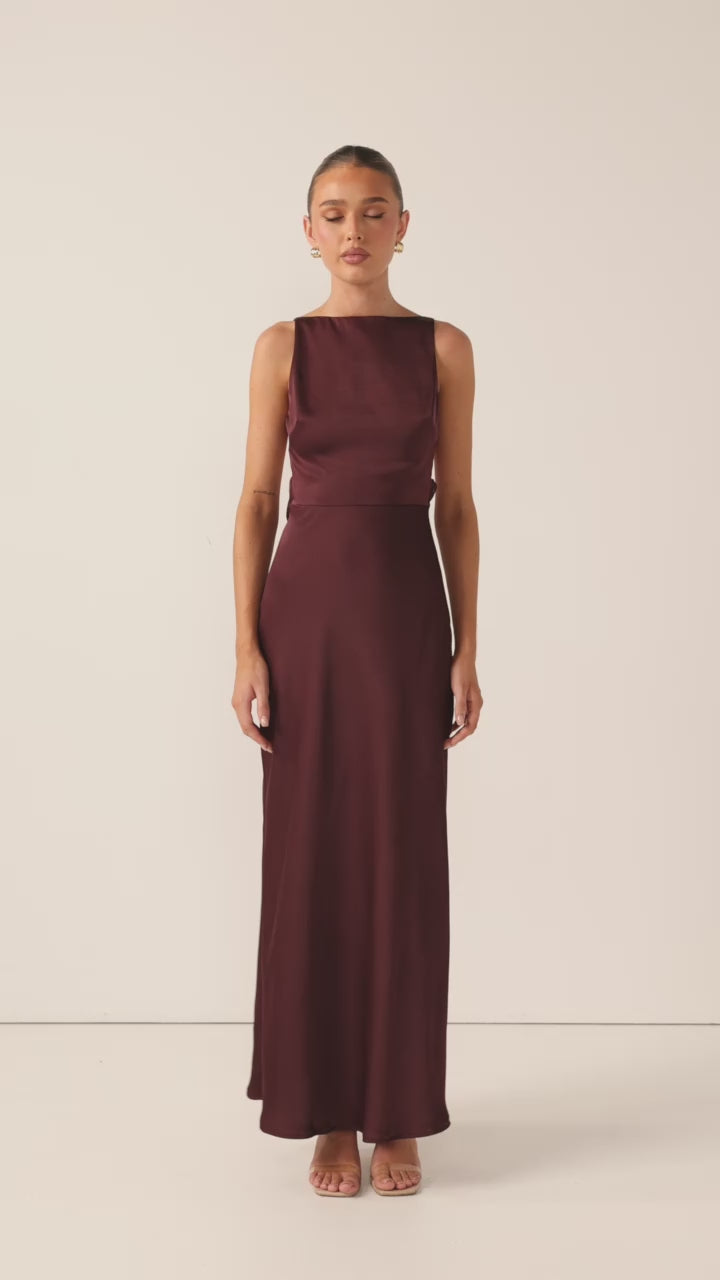 Sia Maxi Dress - Chocolate - Billy J