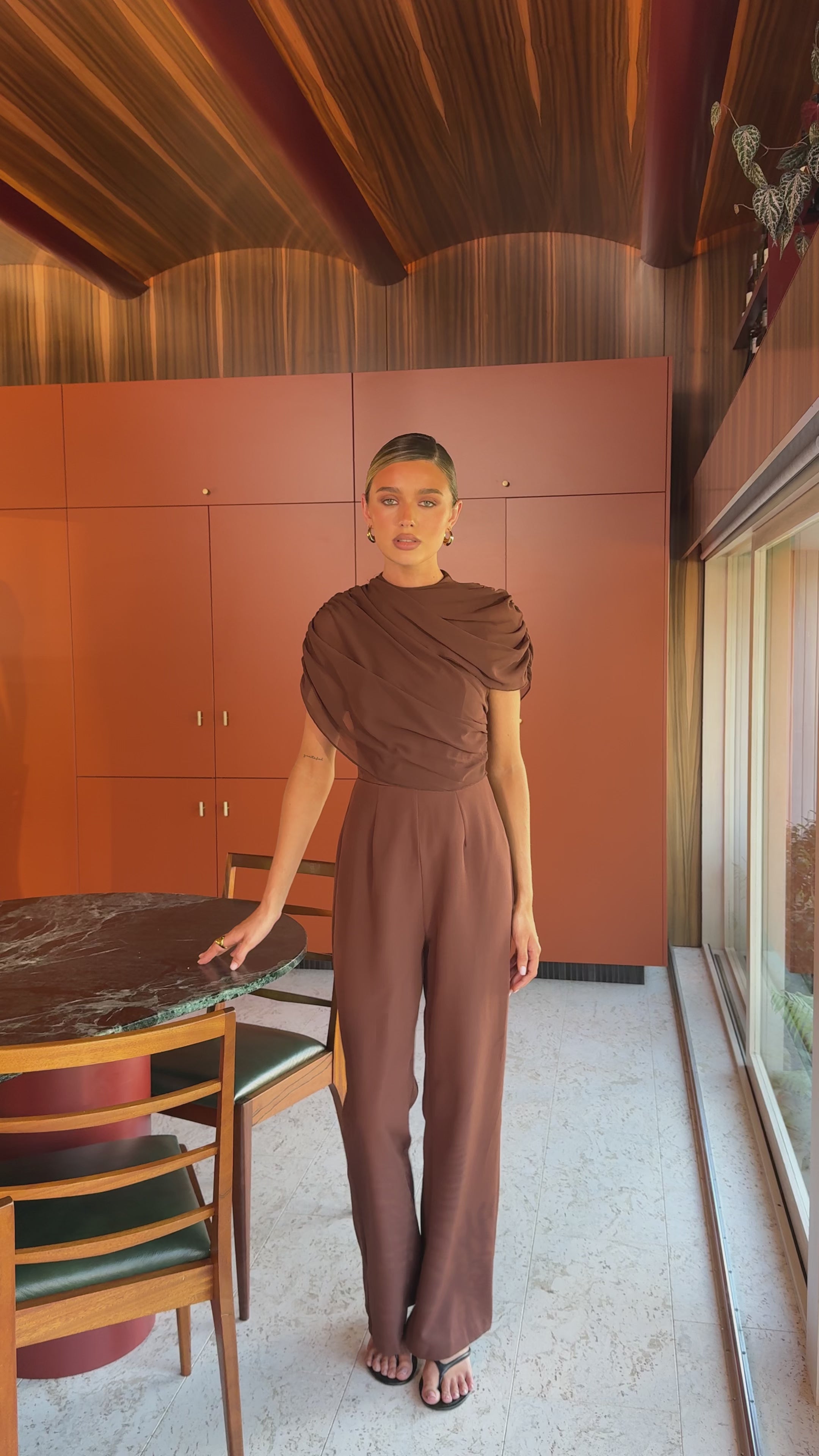 Load video: Zahina Jumpsuit - Chocolate - Billy J