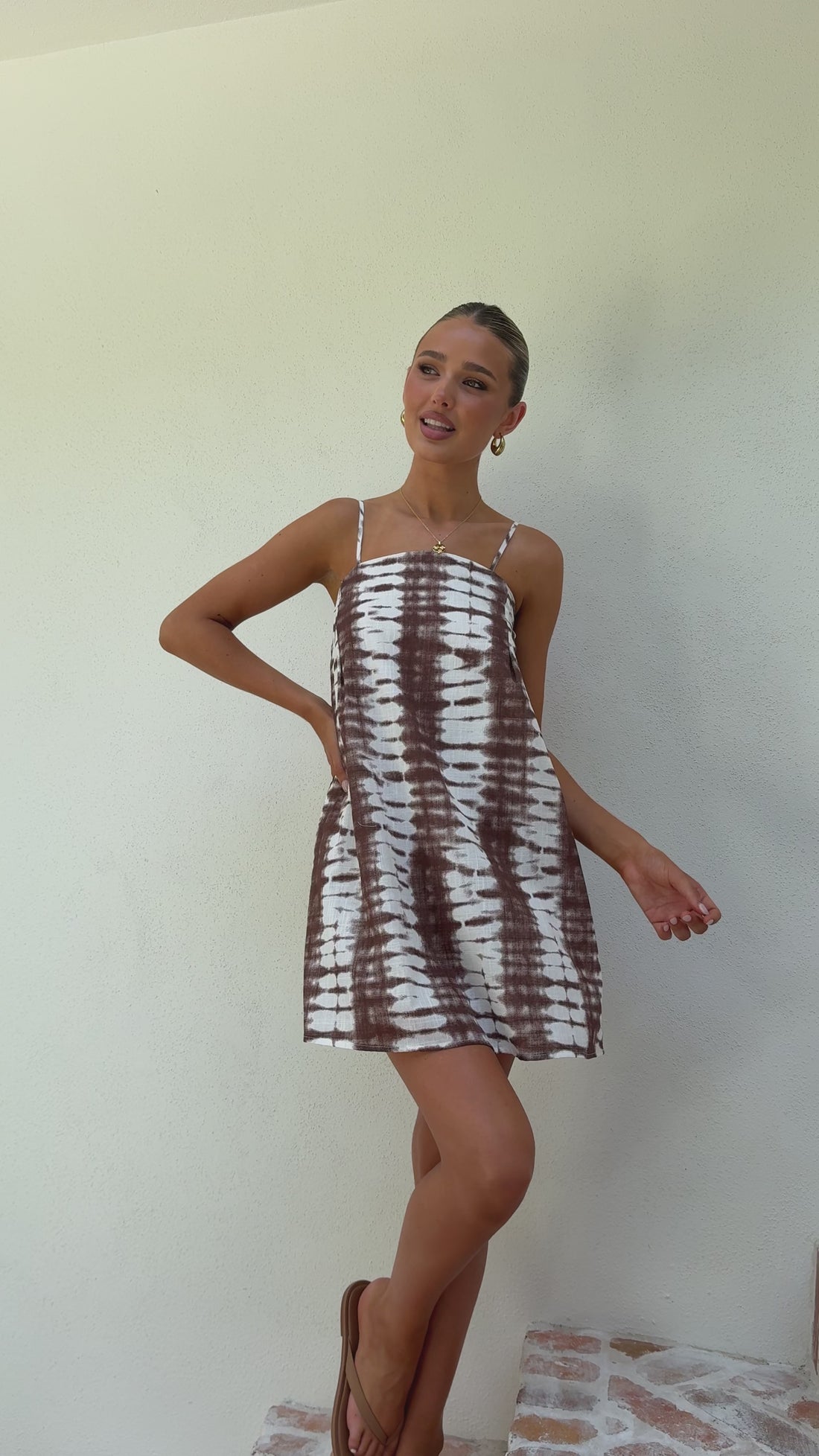Bethani Mini Dress - Chocolate Tie Dye - Billy J