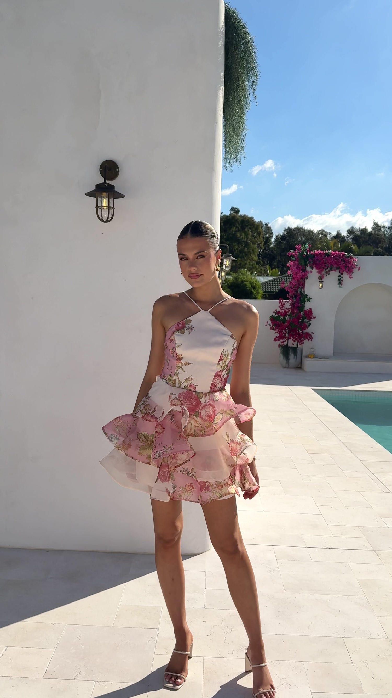 Soraya Mini Dress - Pink Floral - Billy J