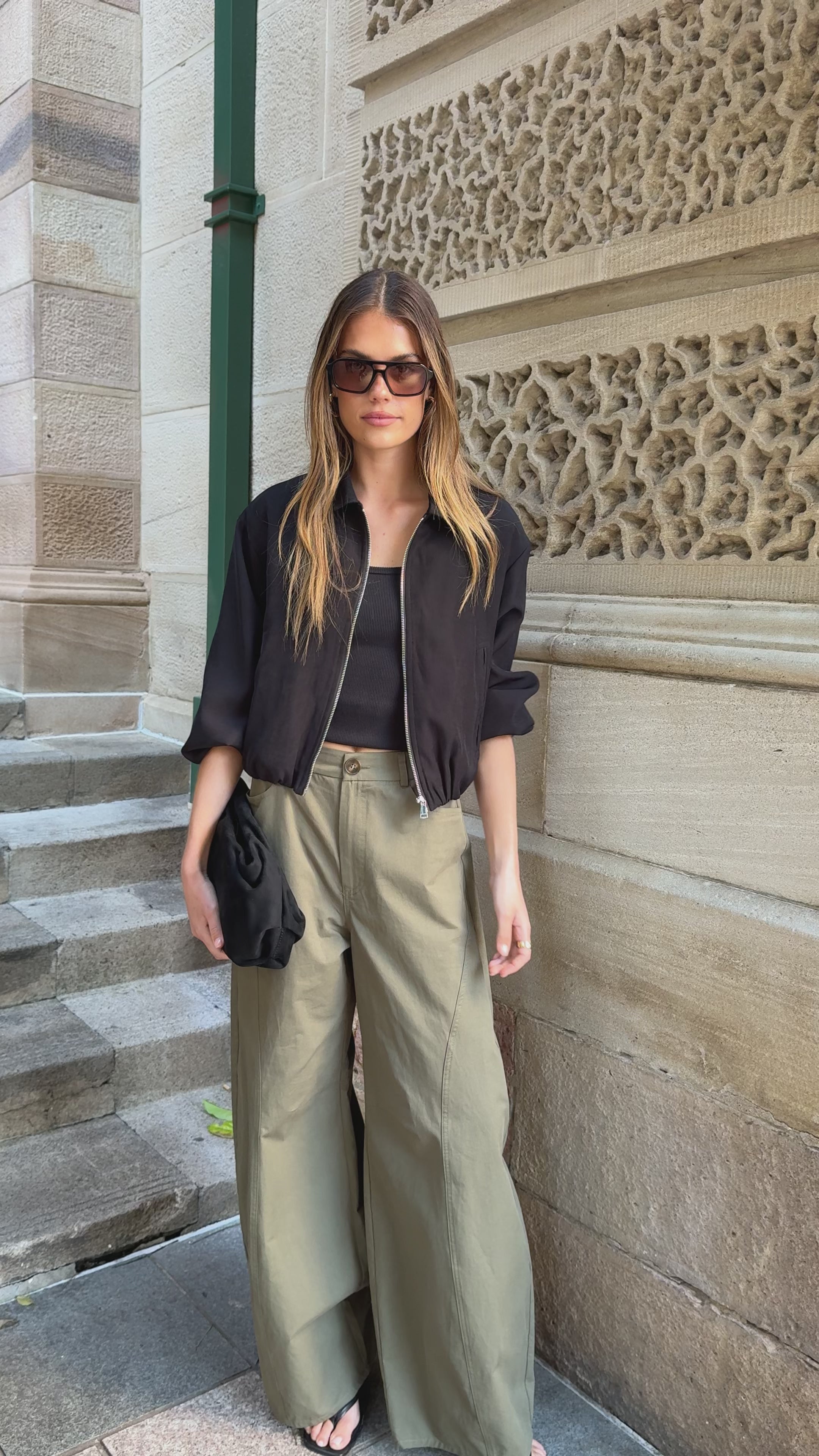 Load video: Shae Pants - Khaki - Billy J