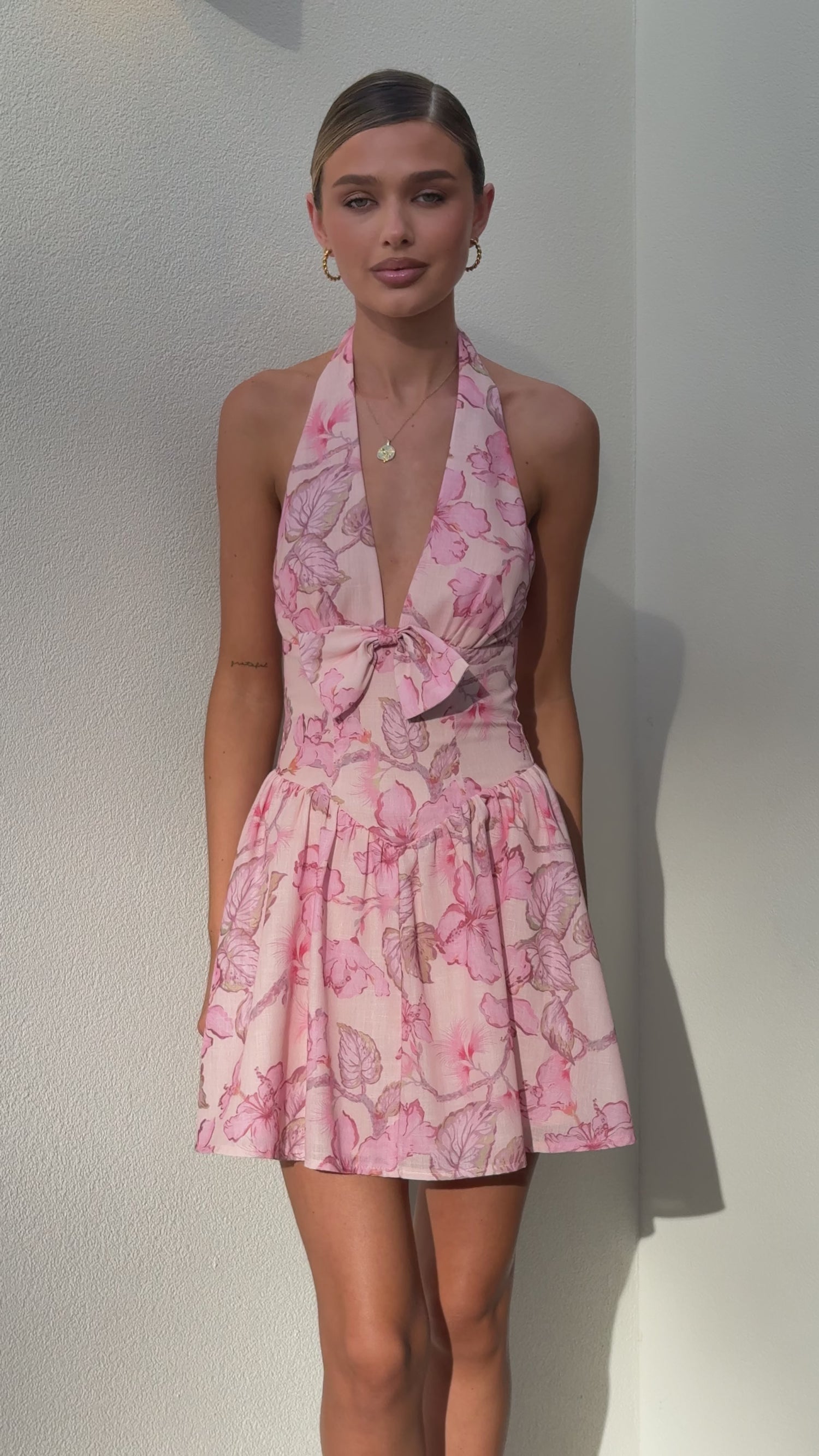 Cerilla Mini Dress - Pink Floral - Billy J