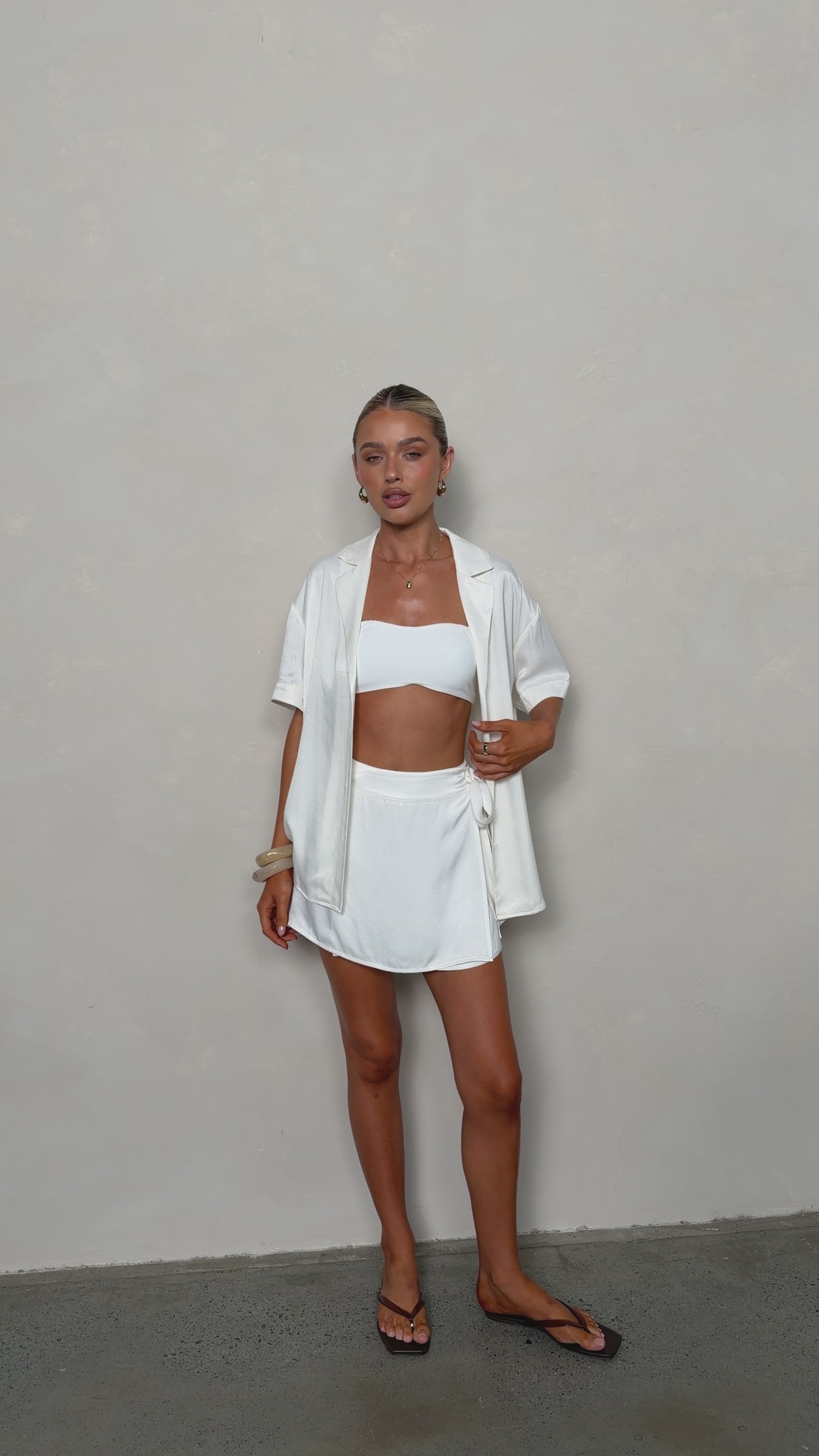 Tamika Short Sleeve Shirt - White - Billy J
