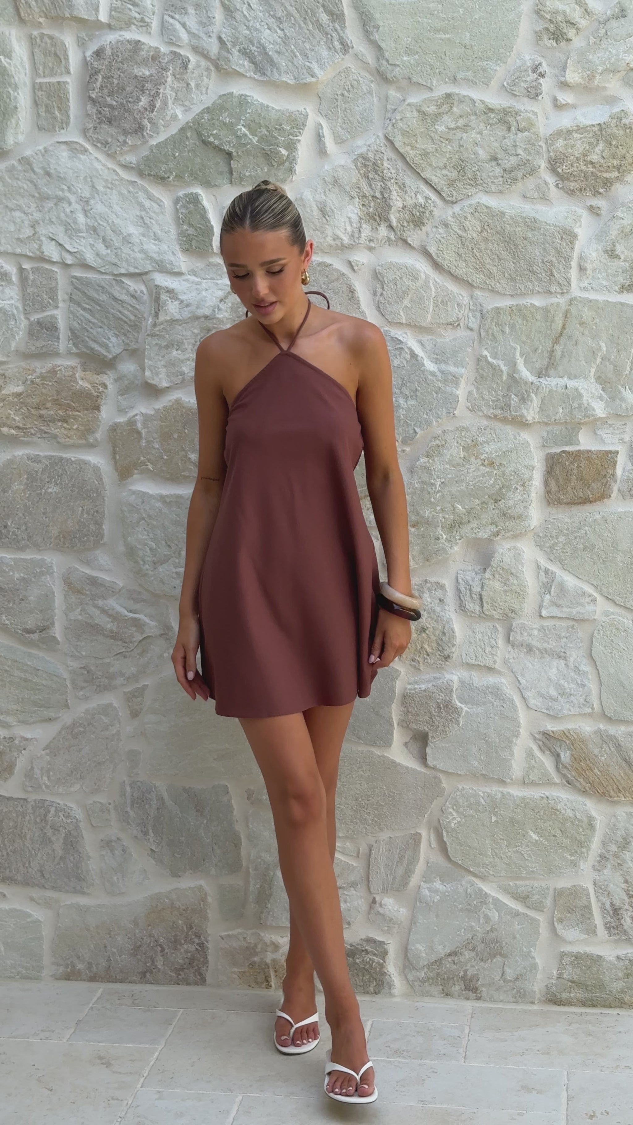 Alita Mini Dress - Chocolate - Billy J