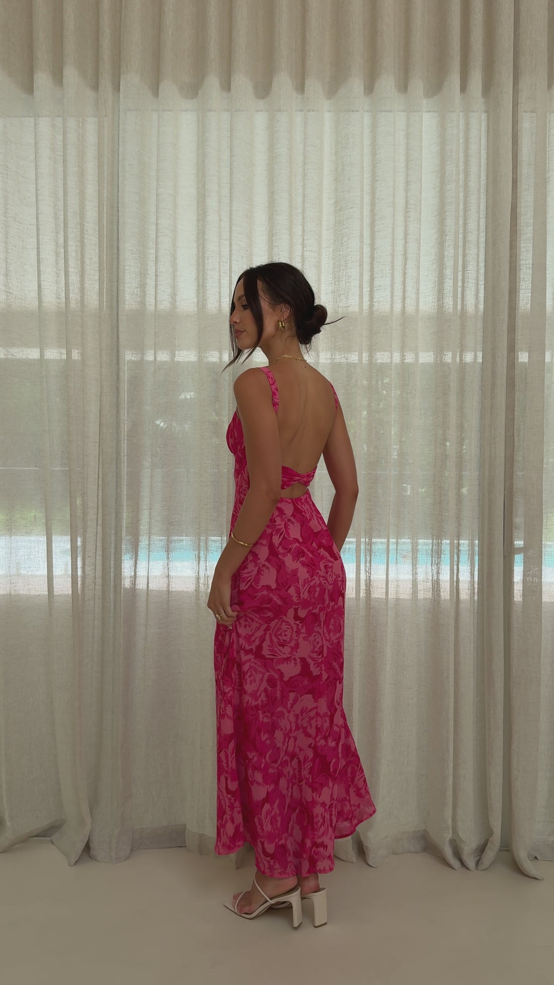 Margo Midi Dress - Pink Floral - Billy J