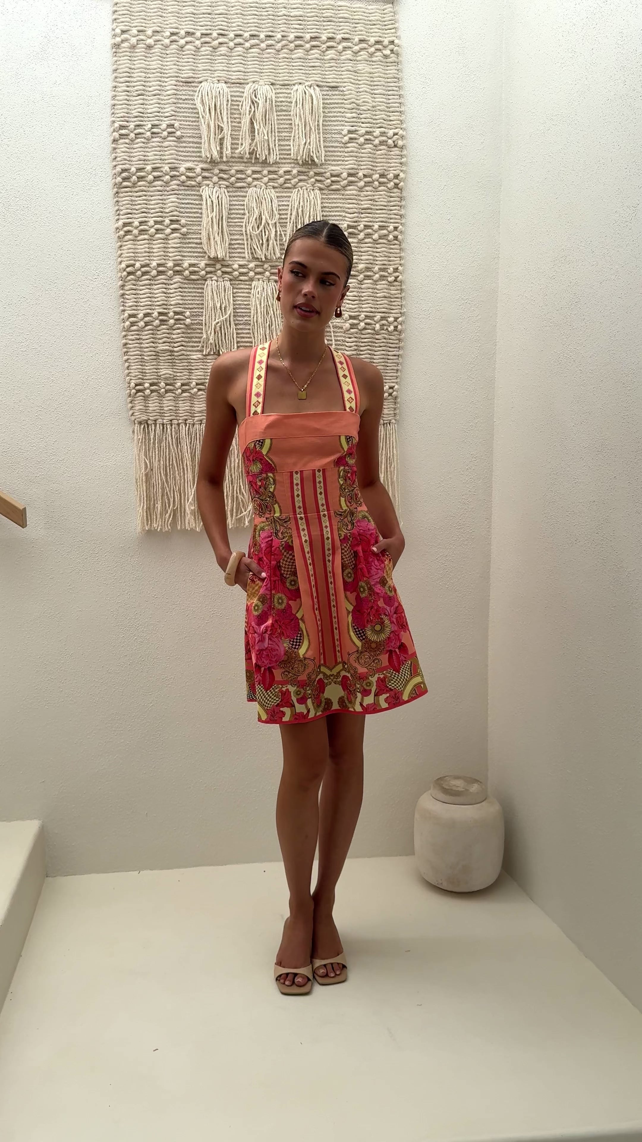 Load video: Milana Mini Dress - Melon - Billy J