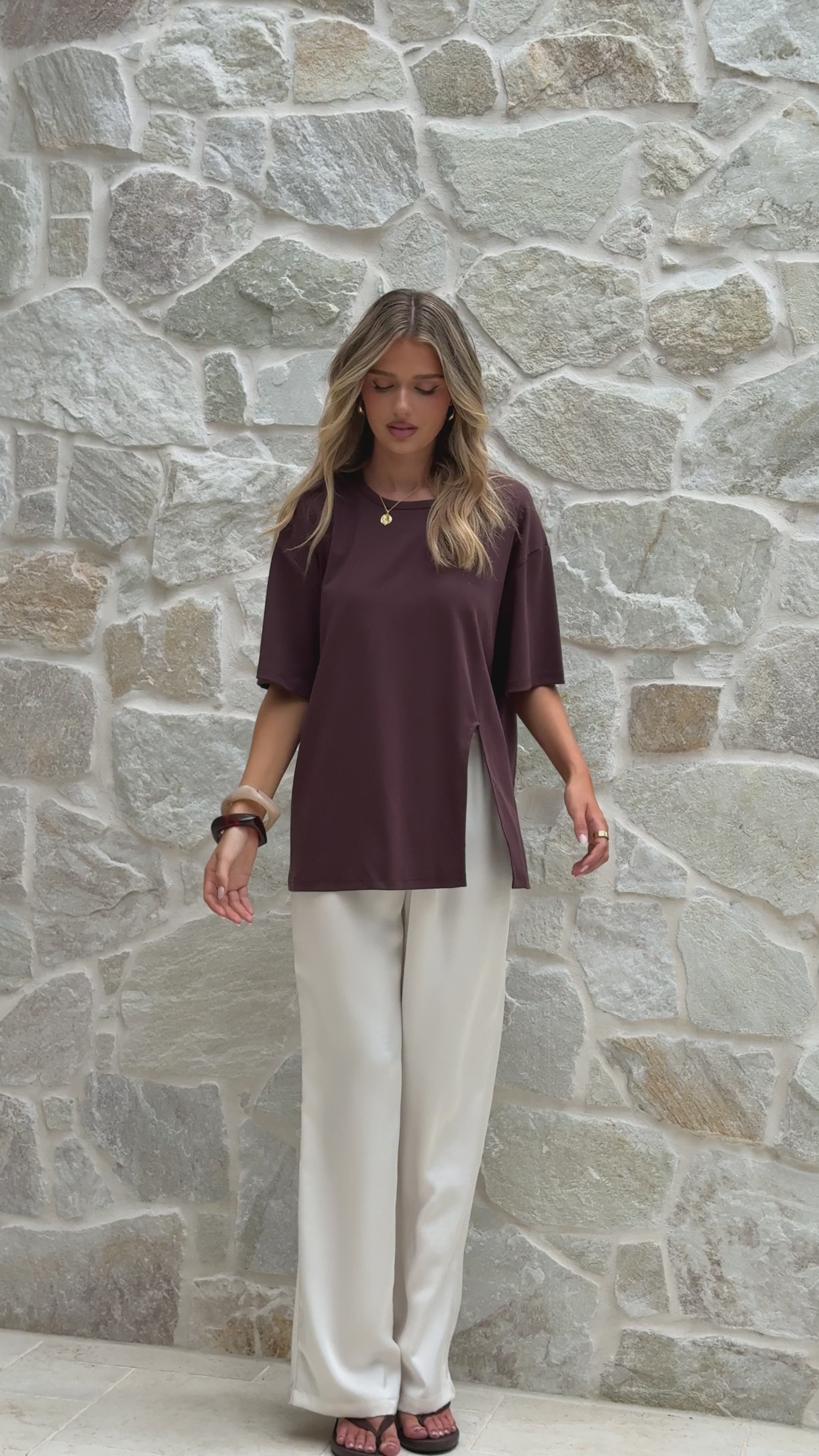 Indie Oversized Tee - Chocolate - Billy J
