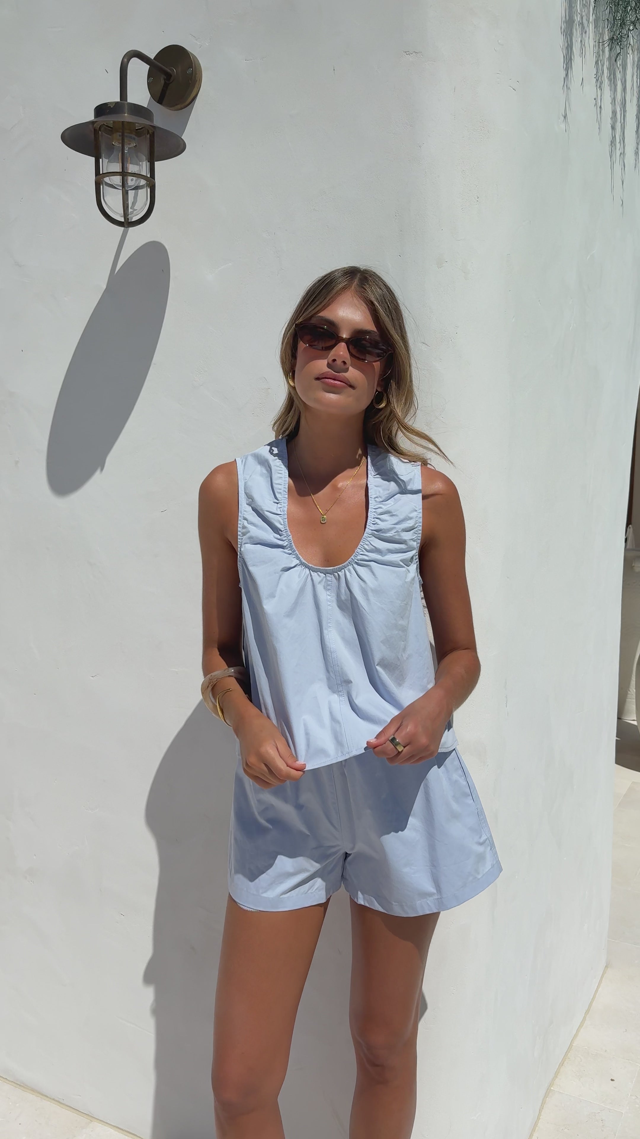 Load video: Vika Shorts - Blue - Billy J