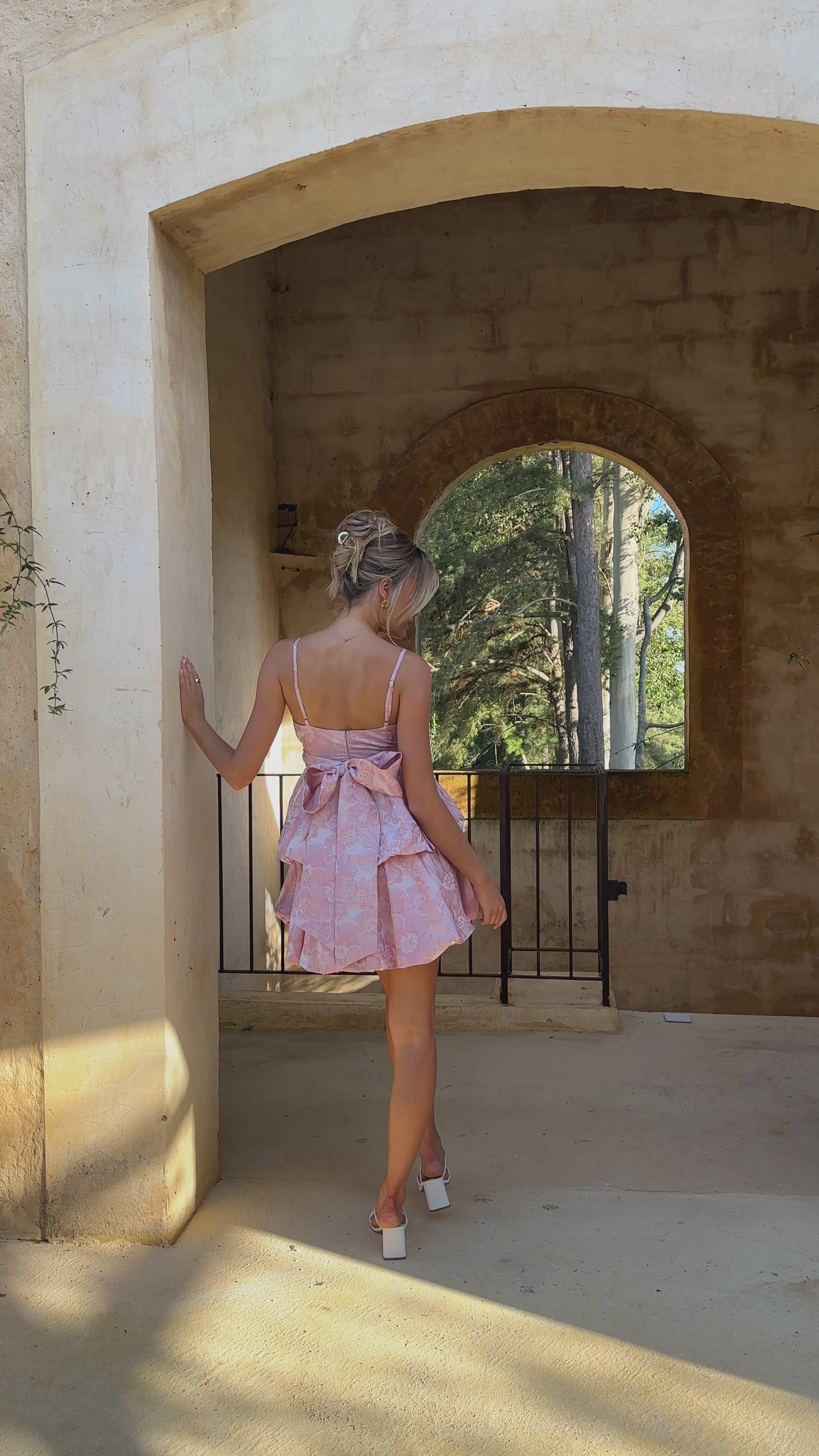 Load video: Graciane Mini Dress - Pink Floral - Billy J