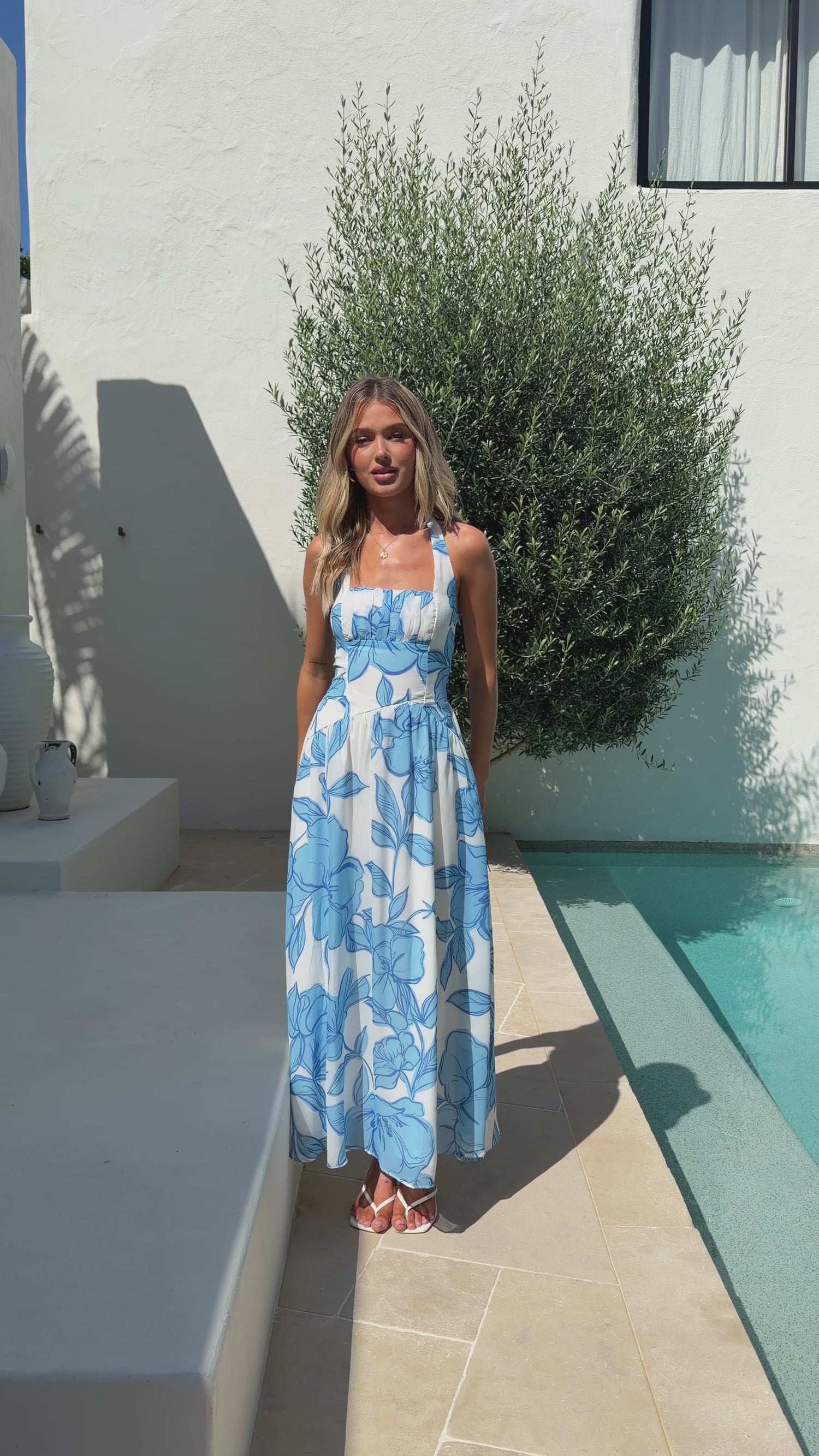 Blase Maxi Dress - Blue Floral - Billy J