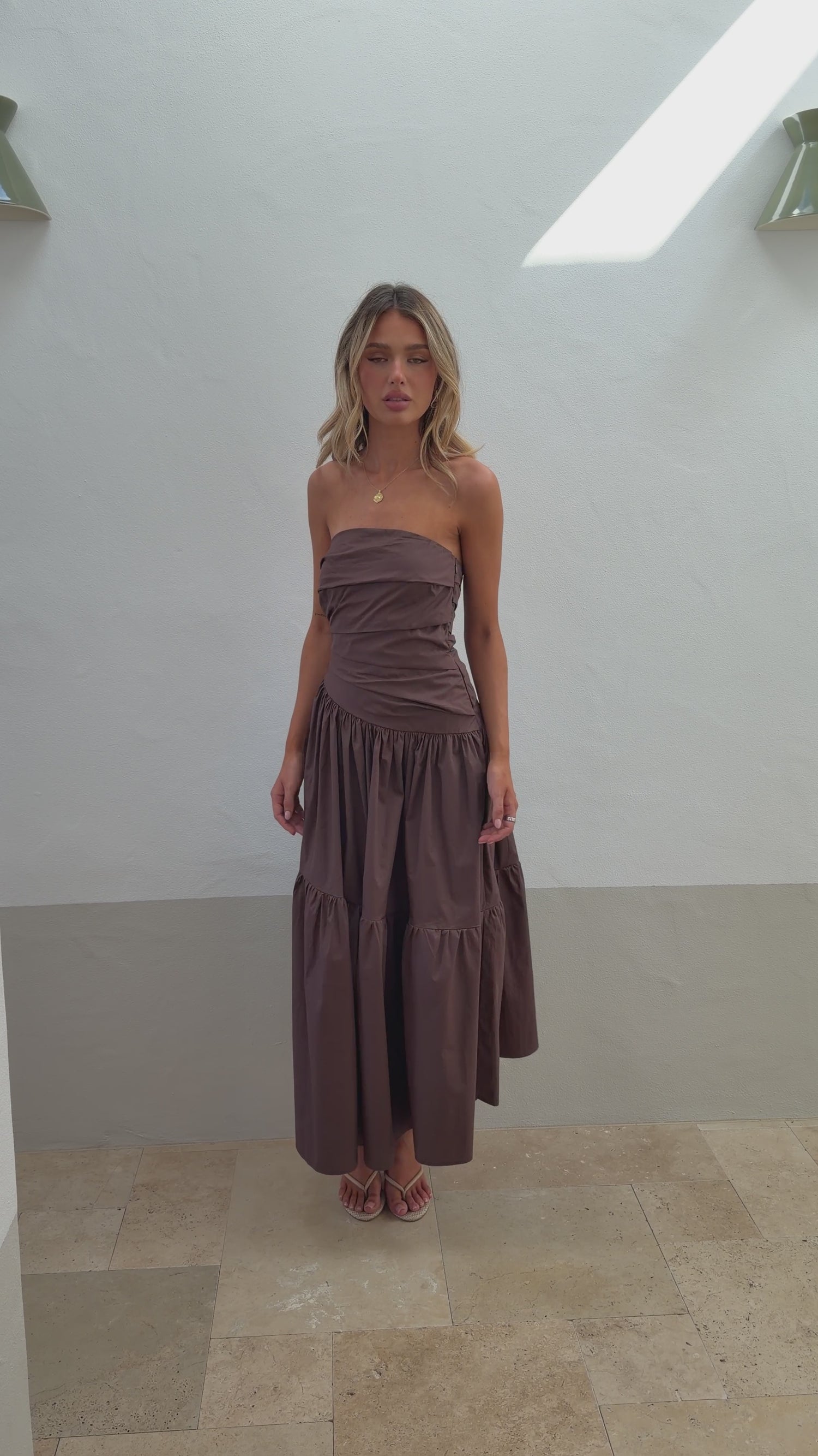 Nia Maxi Dress - Chocolate - Billy J