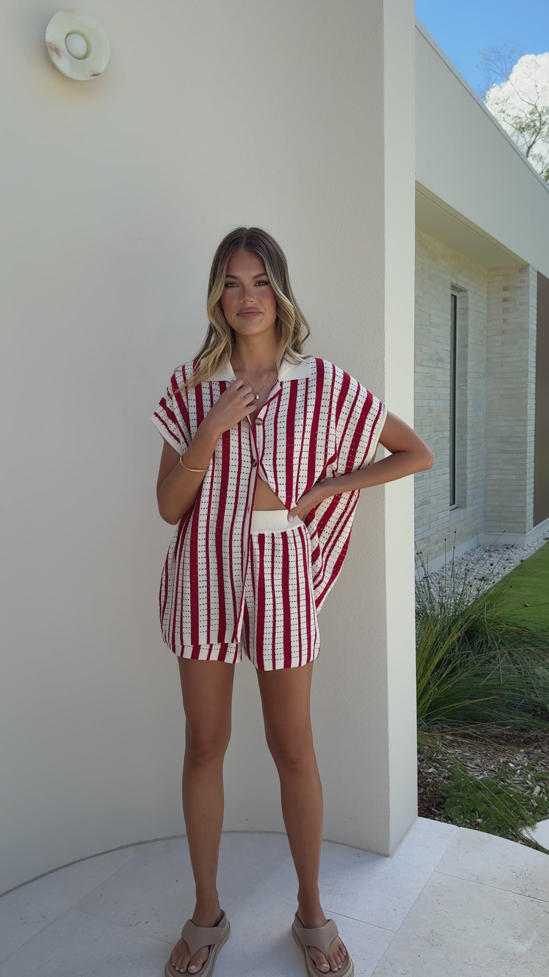 Leonie Knit Shorts - Red - Billy J