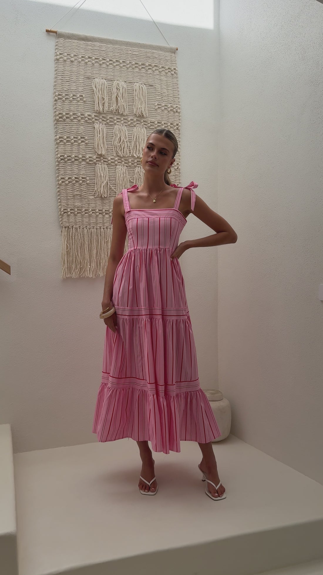 Caju Maxi Dress - Pink Stripe - Billy J