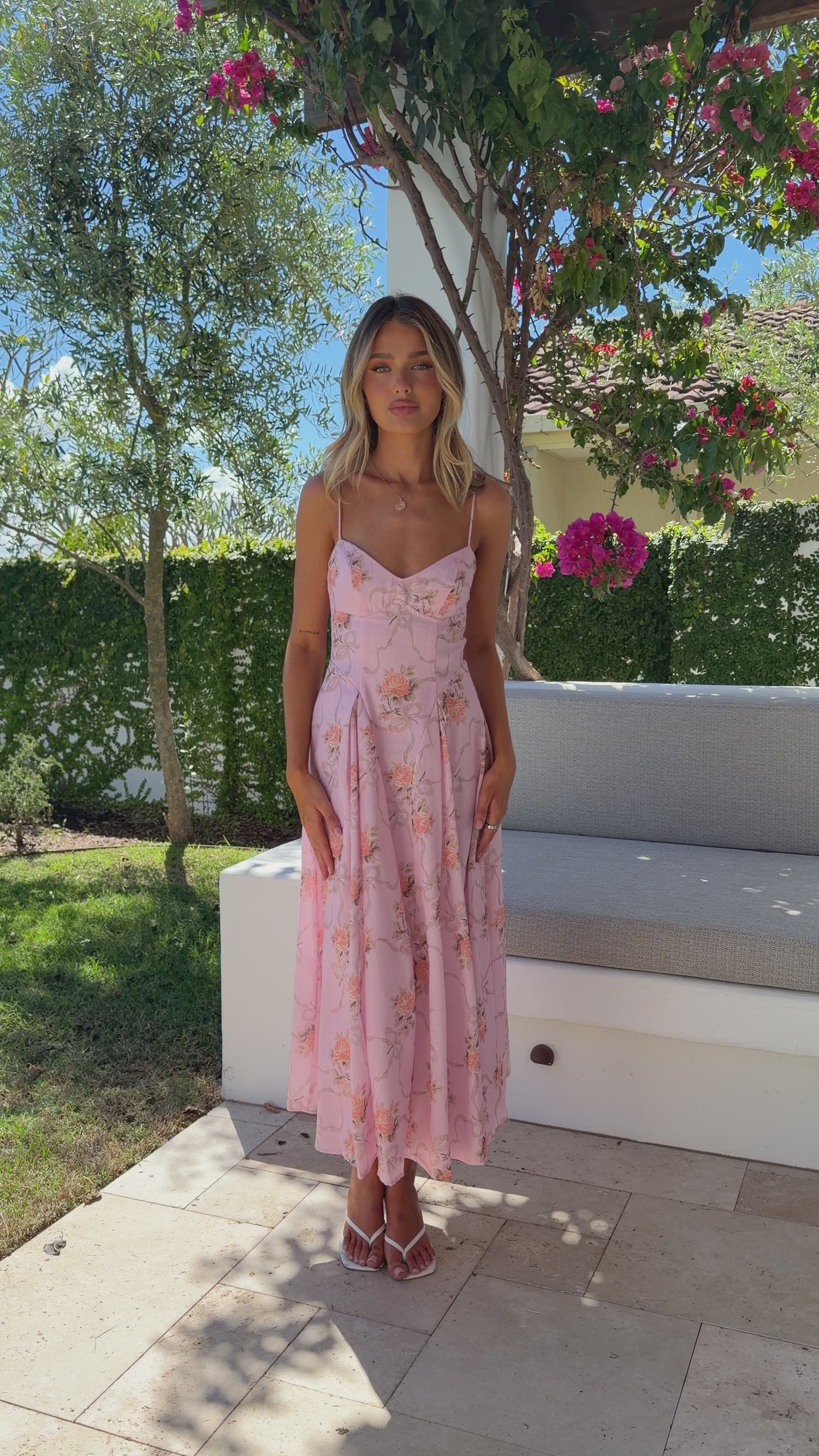 Sanessa Midi Dress - Pink Floral - Billy J