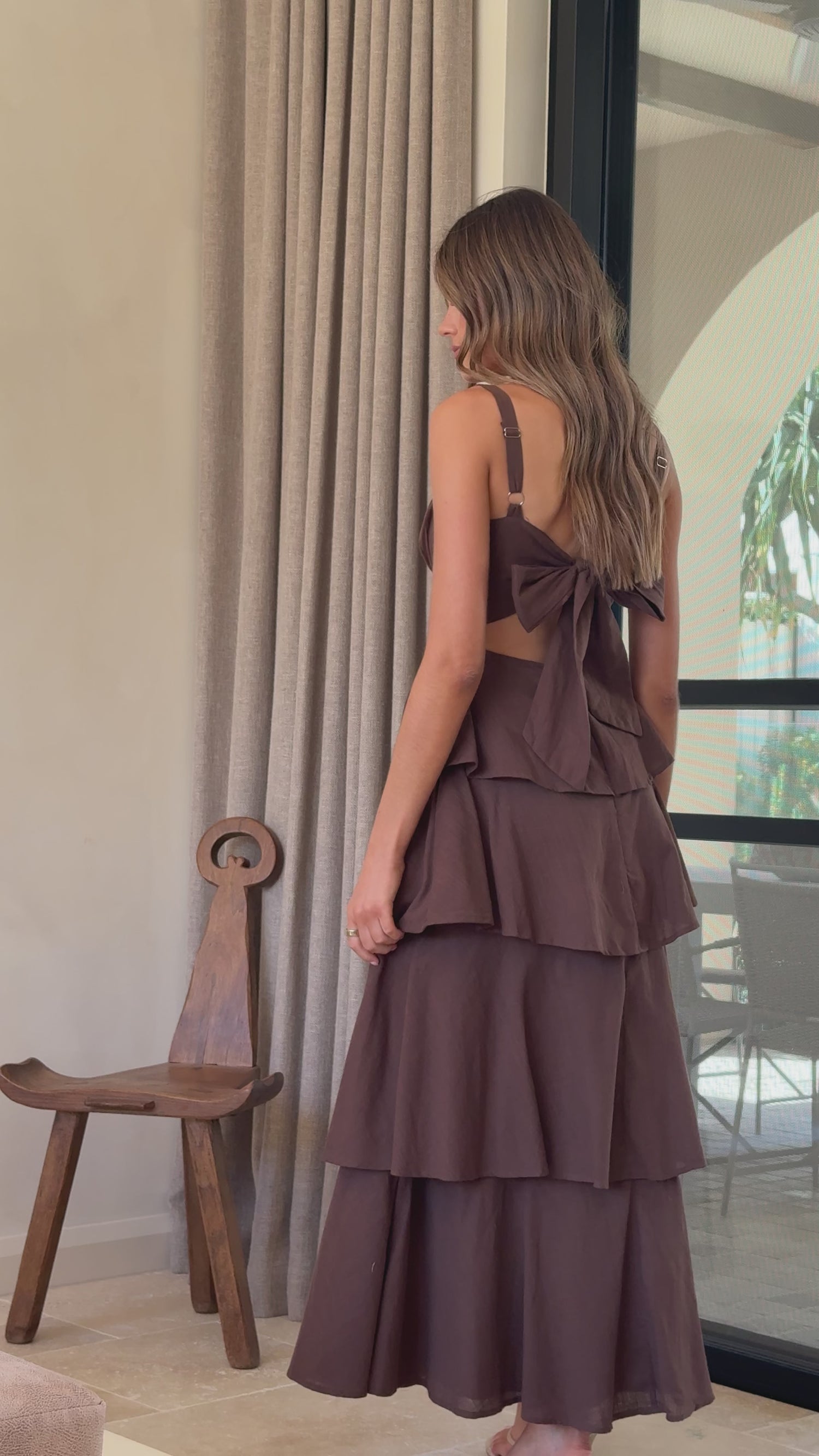 Odilia Maxi Dress - Chocolate - Billy J