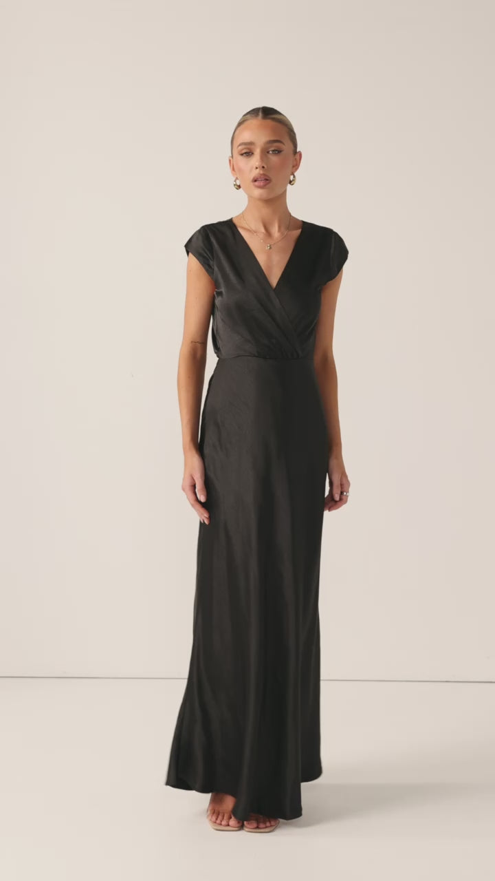 Load video: Selma Maxi Dress - Black - Billy J