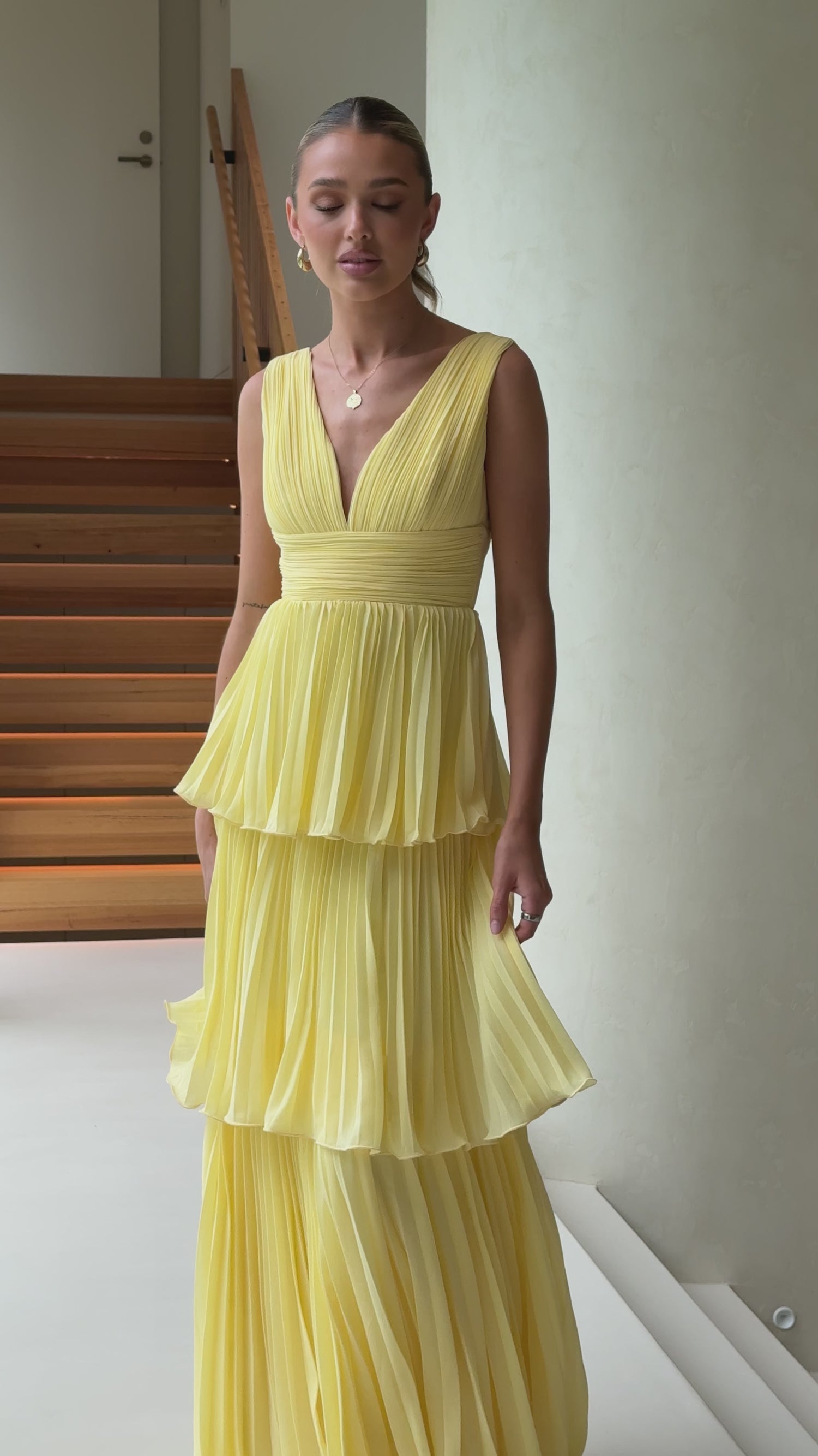 Kaelan Tiered Maxi Dress - Butter - Billy J
