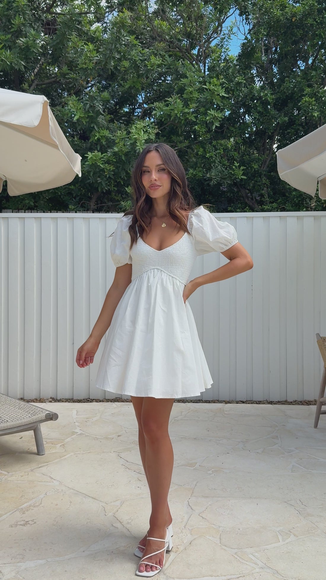 Sahirah Mini Dress - White - Billy J