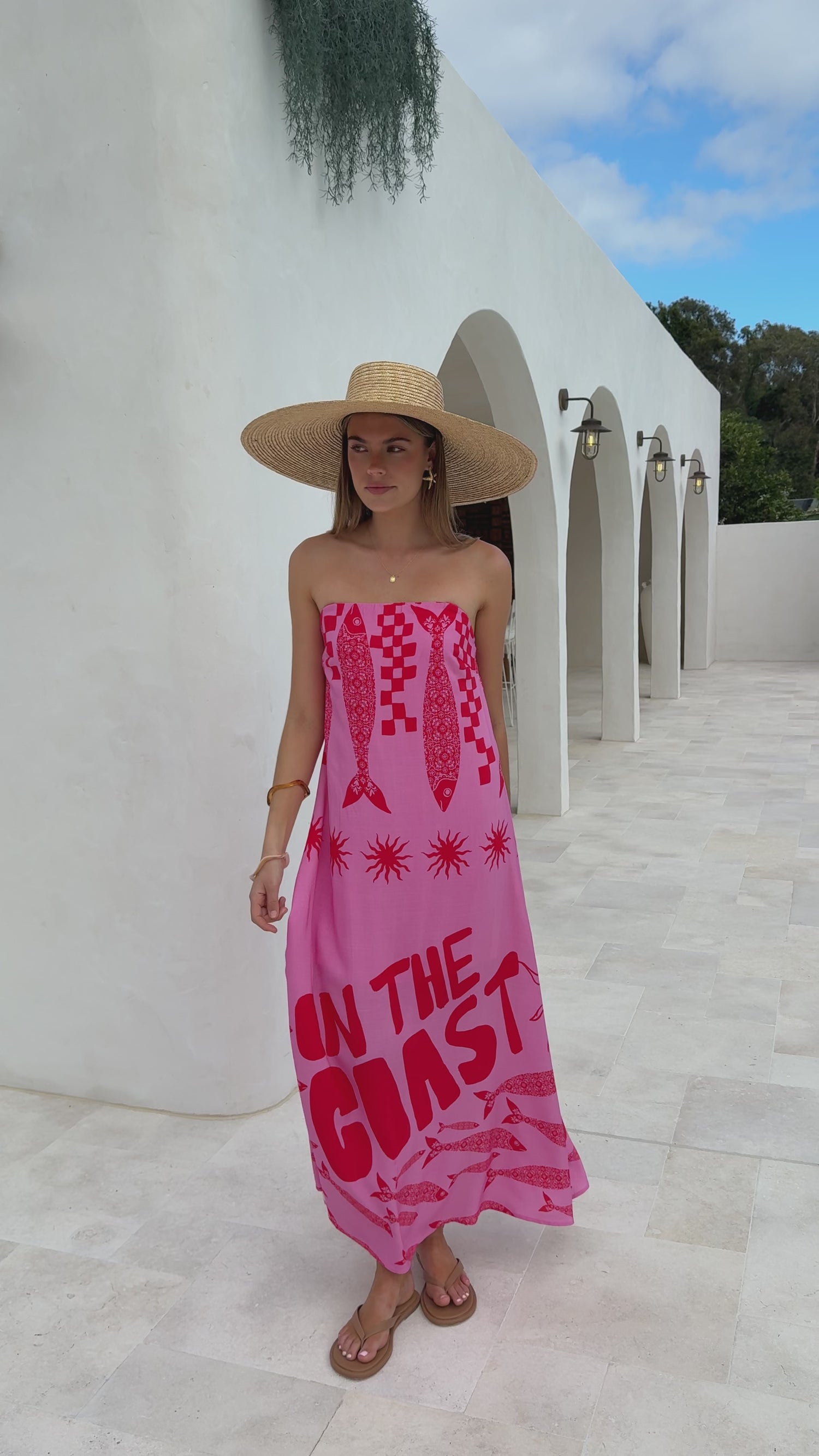 Elidie Maxi Dress - Pink/Red Tide - Billy J