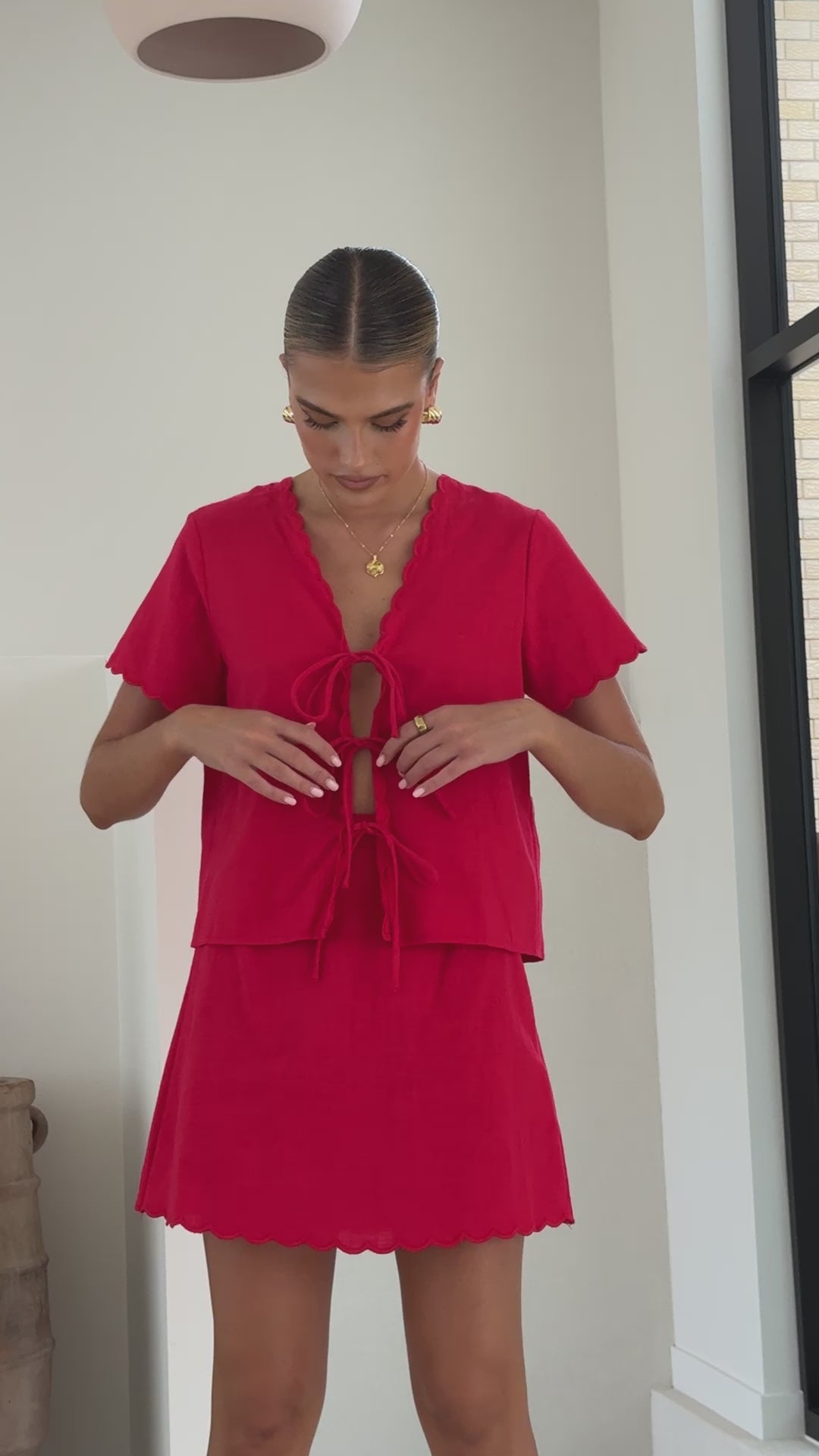Colton Mini Skirt - Red - Billy J