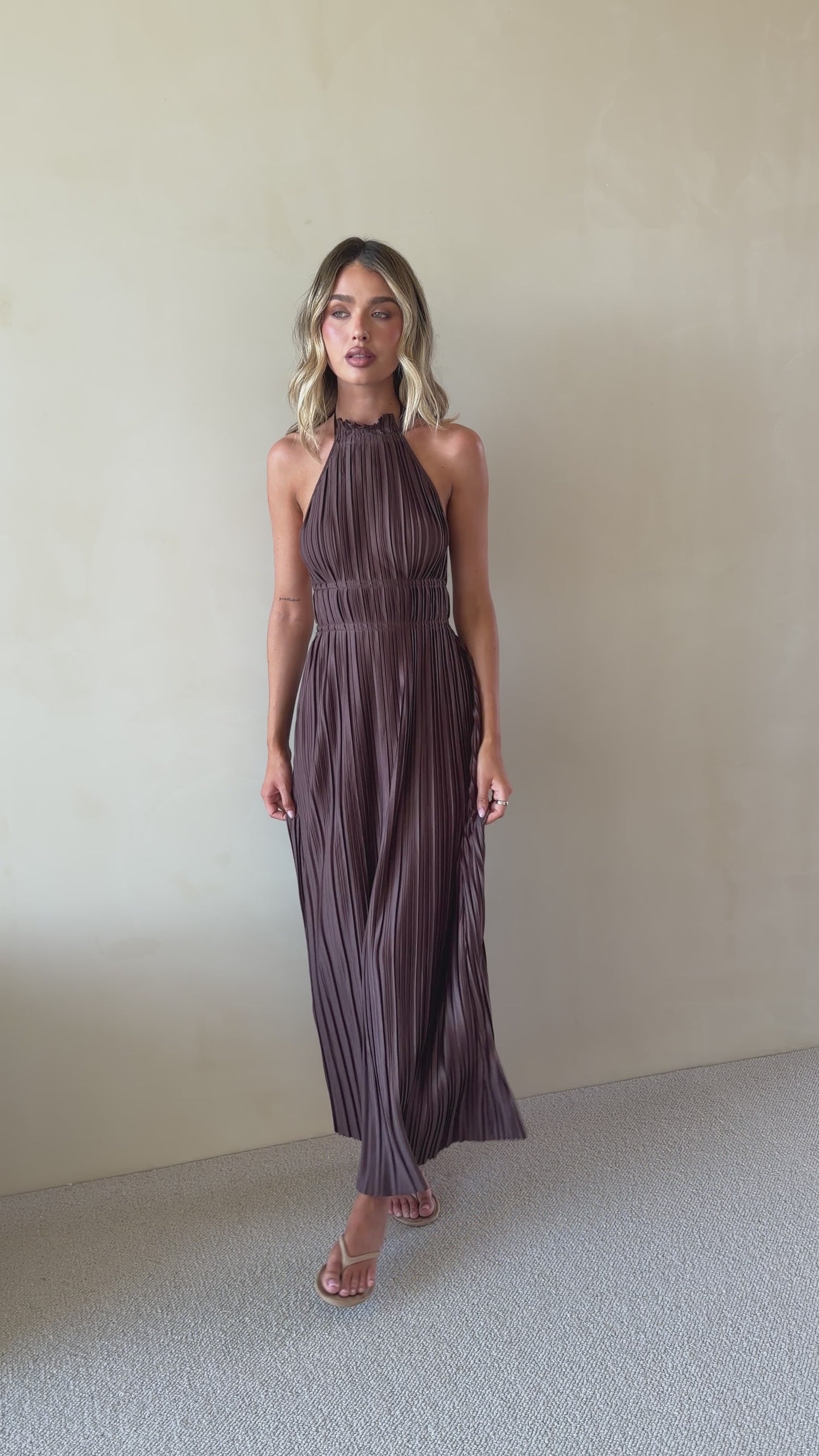Frances Maxi Dress - Chocolate - Billy J