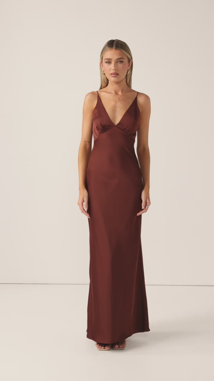 Load video: Ziah Maxi Dress - Brown