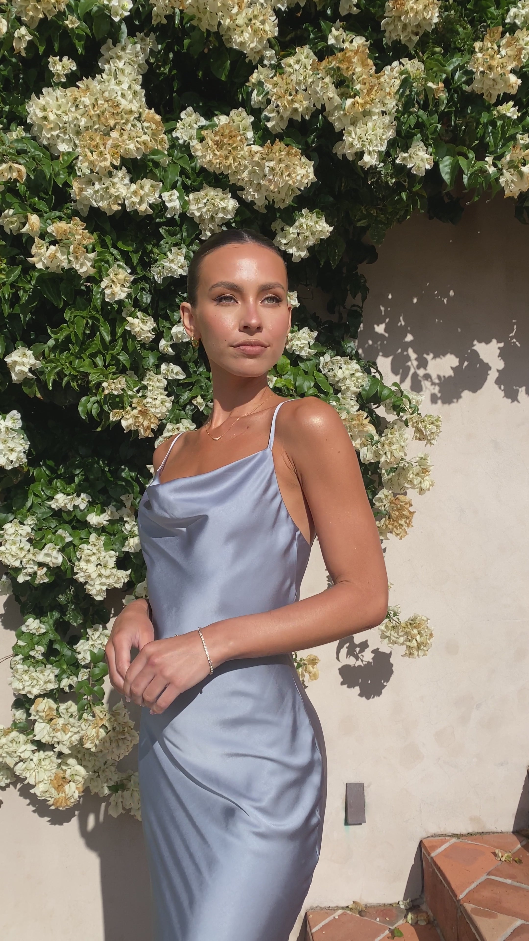 Load video: Willow Maxi Dress - Steel Blue - Billy J